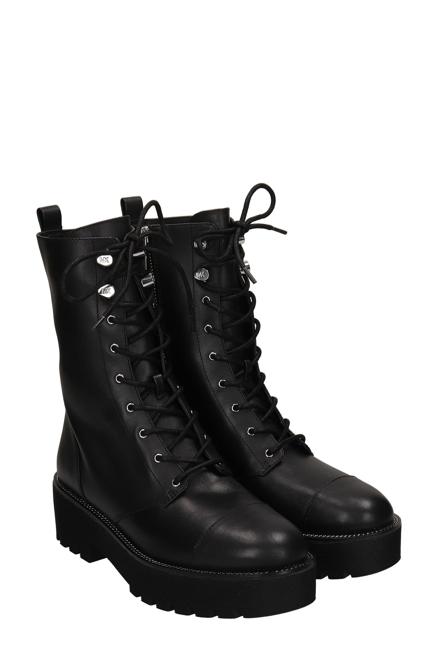 Michael Kors Bryce Combat Boots In Leather in Black - Lyst