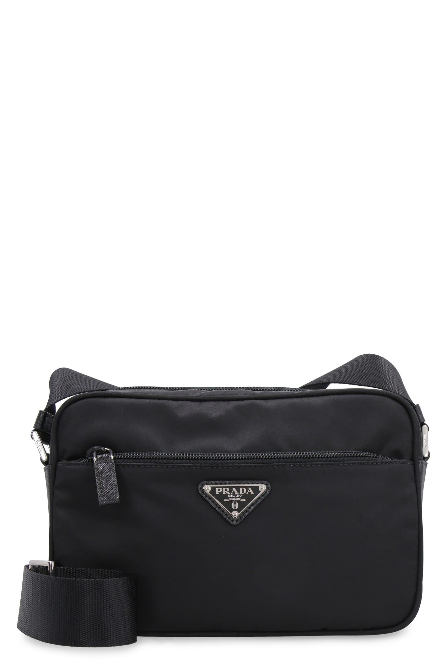 Prada Nylon Messenger Bag in Black | Lyst