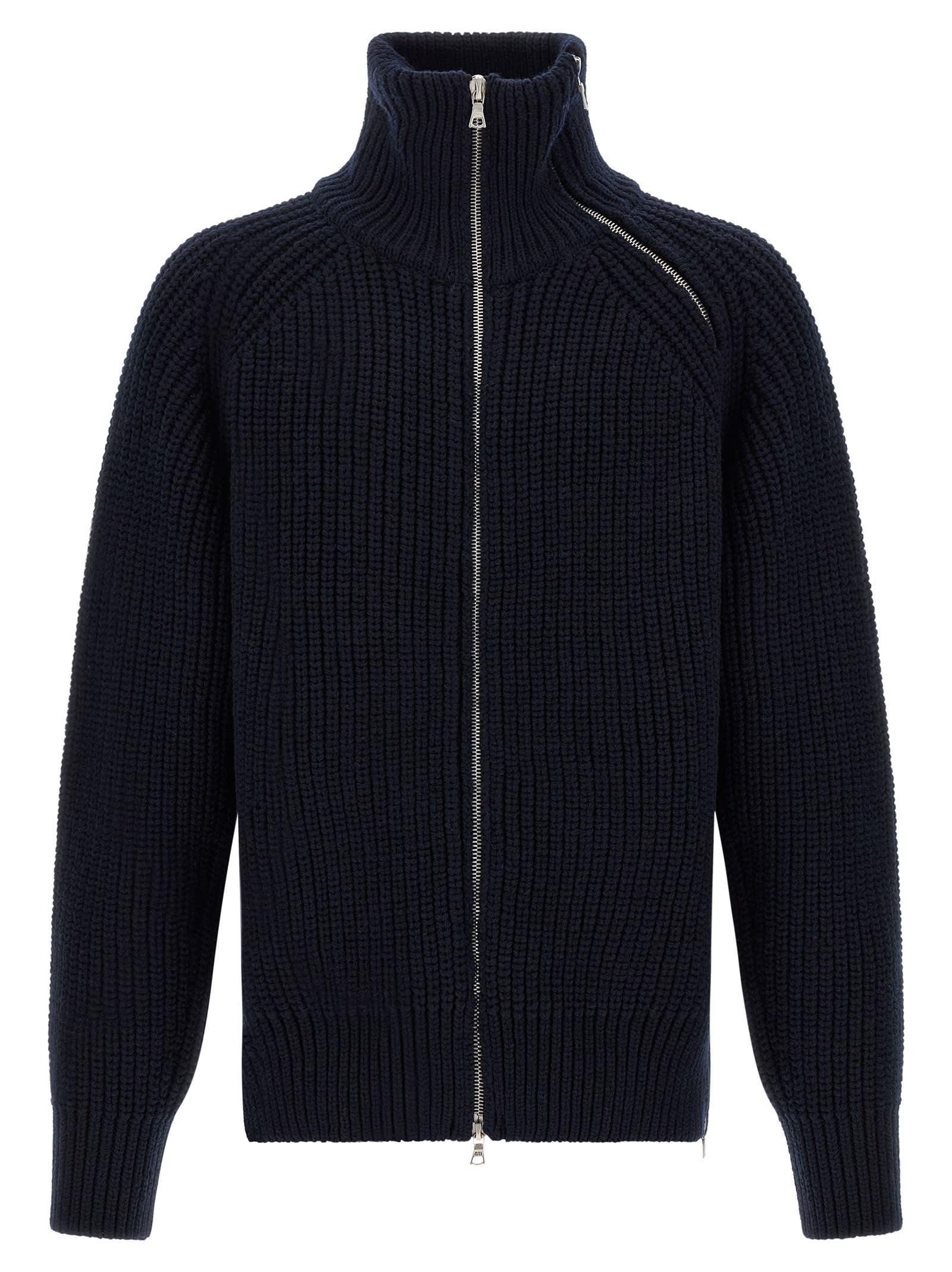 Dries Van Noten Monty Full-Zip Turtleneck Sweater in Blue for Men