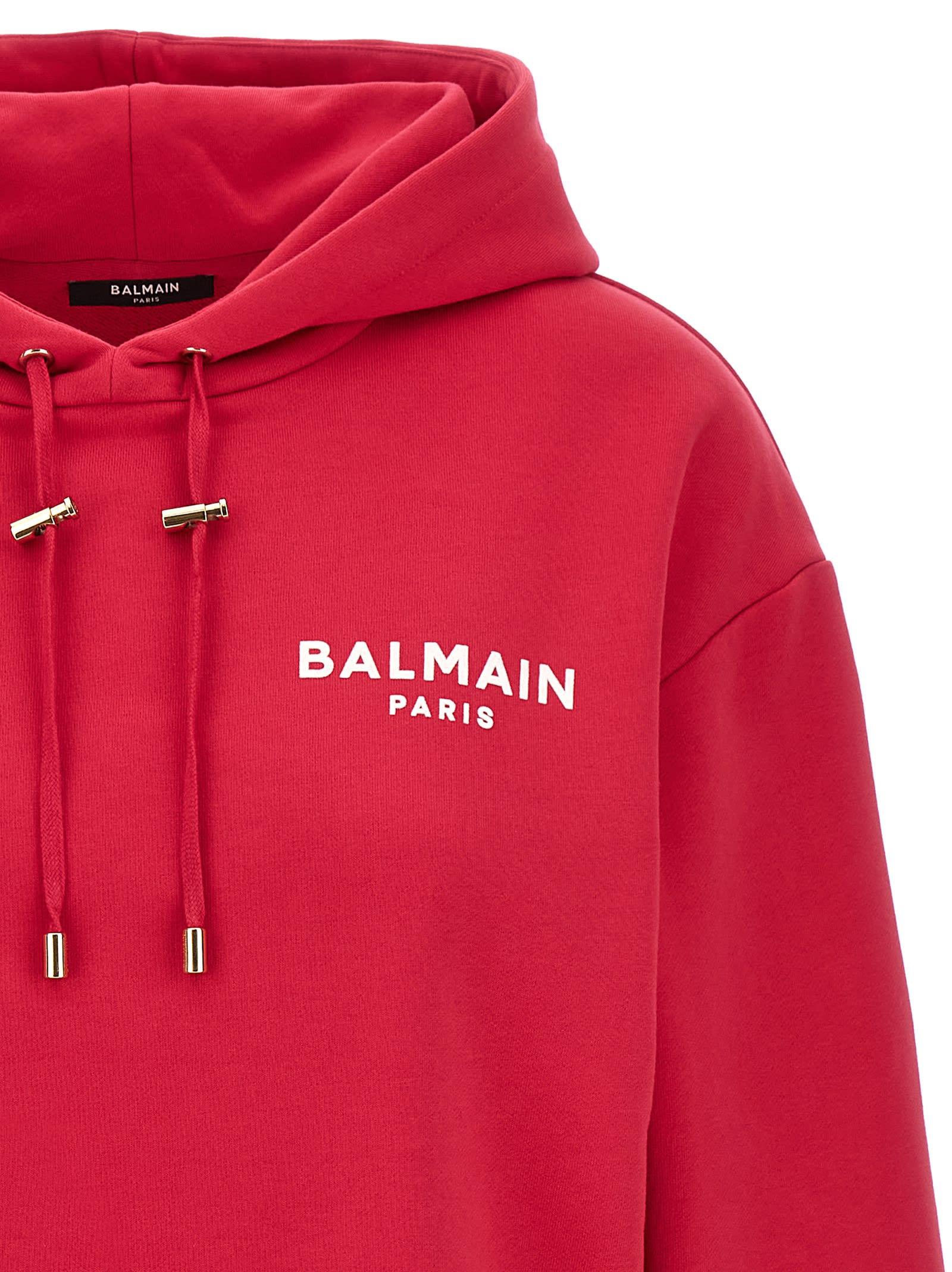 Balmain red hoodie hot sale