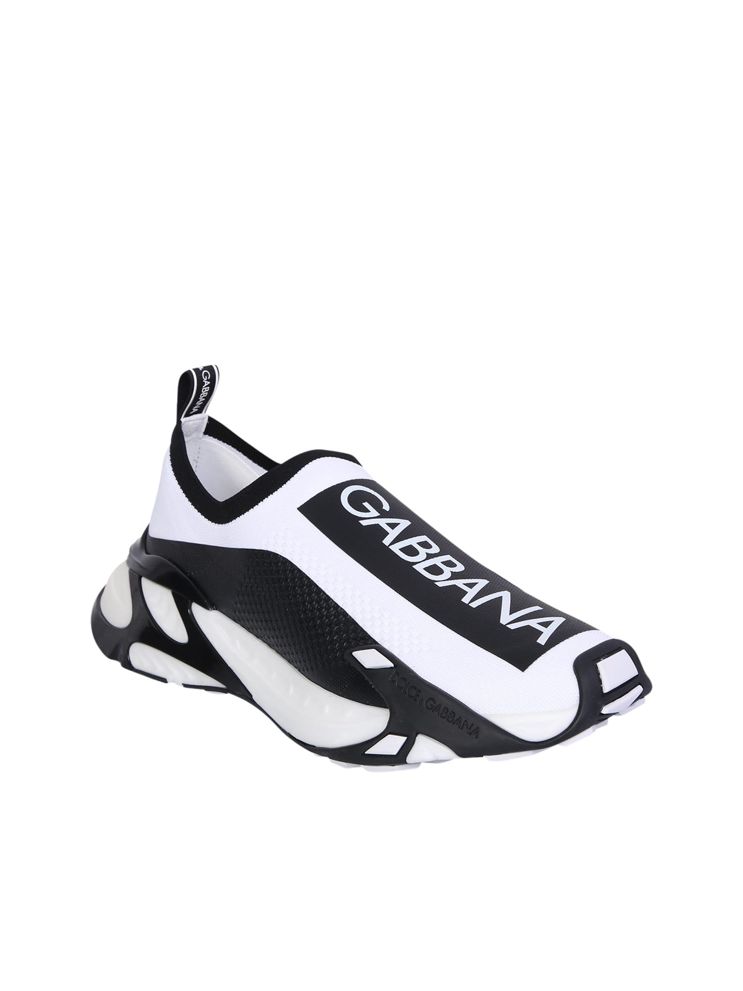 Dolce & Gabbana The Iconic Sorrento Slip-on Sneakers In Stretch Jersey With  Logotape Print Characterised in White for Men | Lyst
