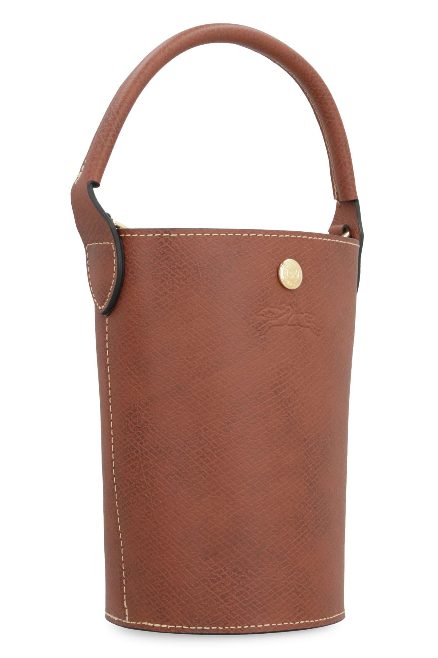 Longchamp leather bucket online bag