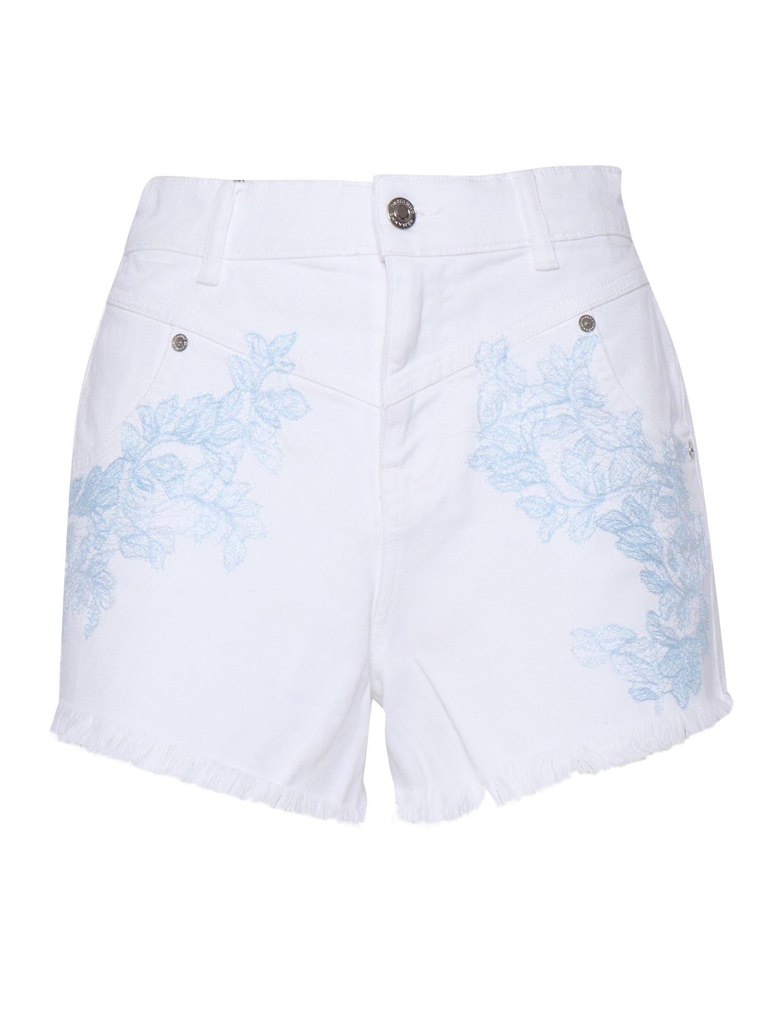 ショートパンツ ERMANNO SCERVINO D466P325EMY_S4217 Shorts Viscose Bermuda ERMANNO Ermanno Scervino Rhinestone Embellished Bermuda