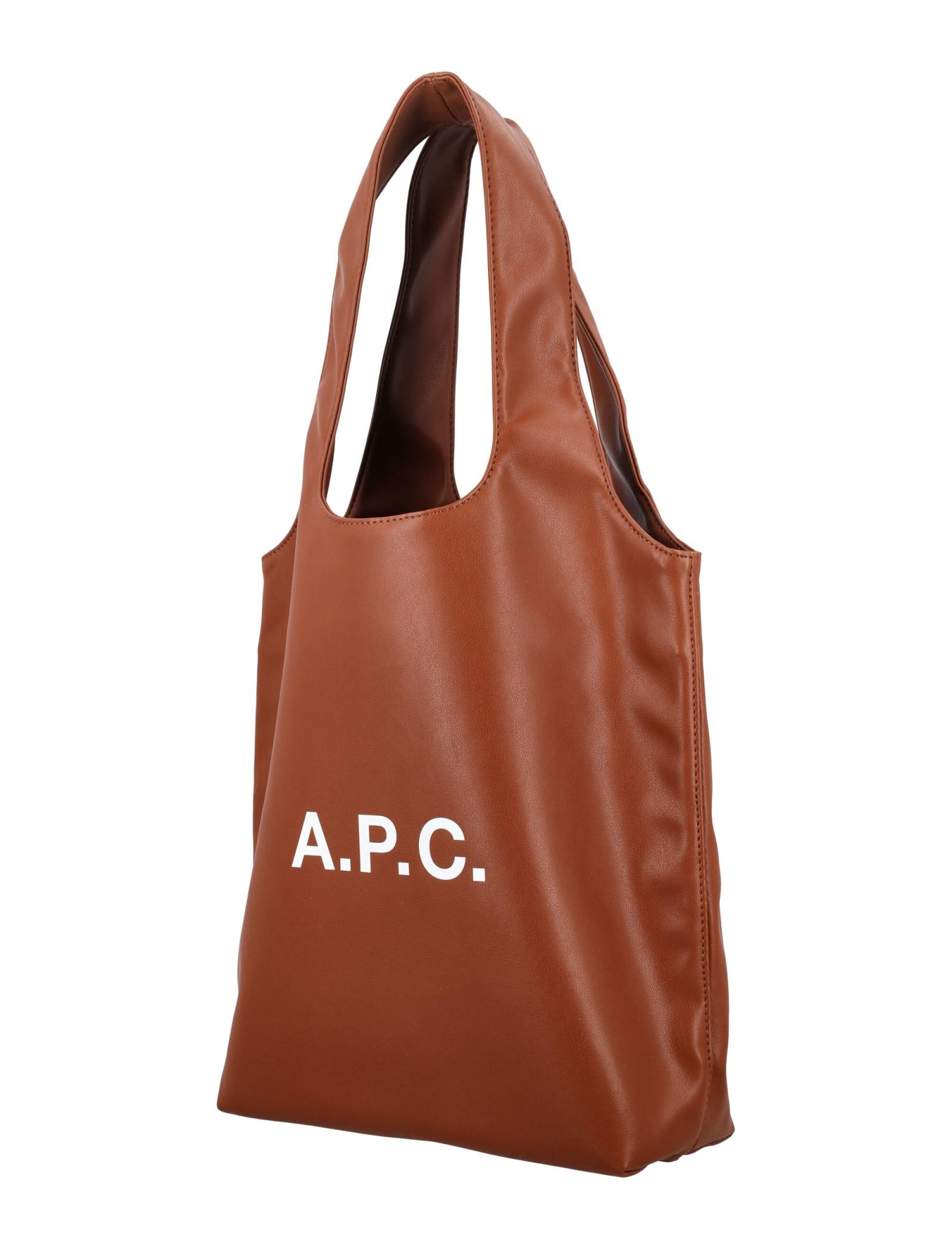 A.P.C. Ninon Small Tote Bag in Brown | Lyst