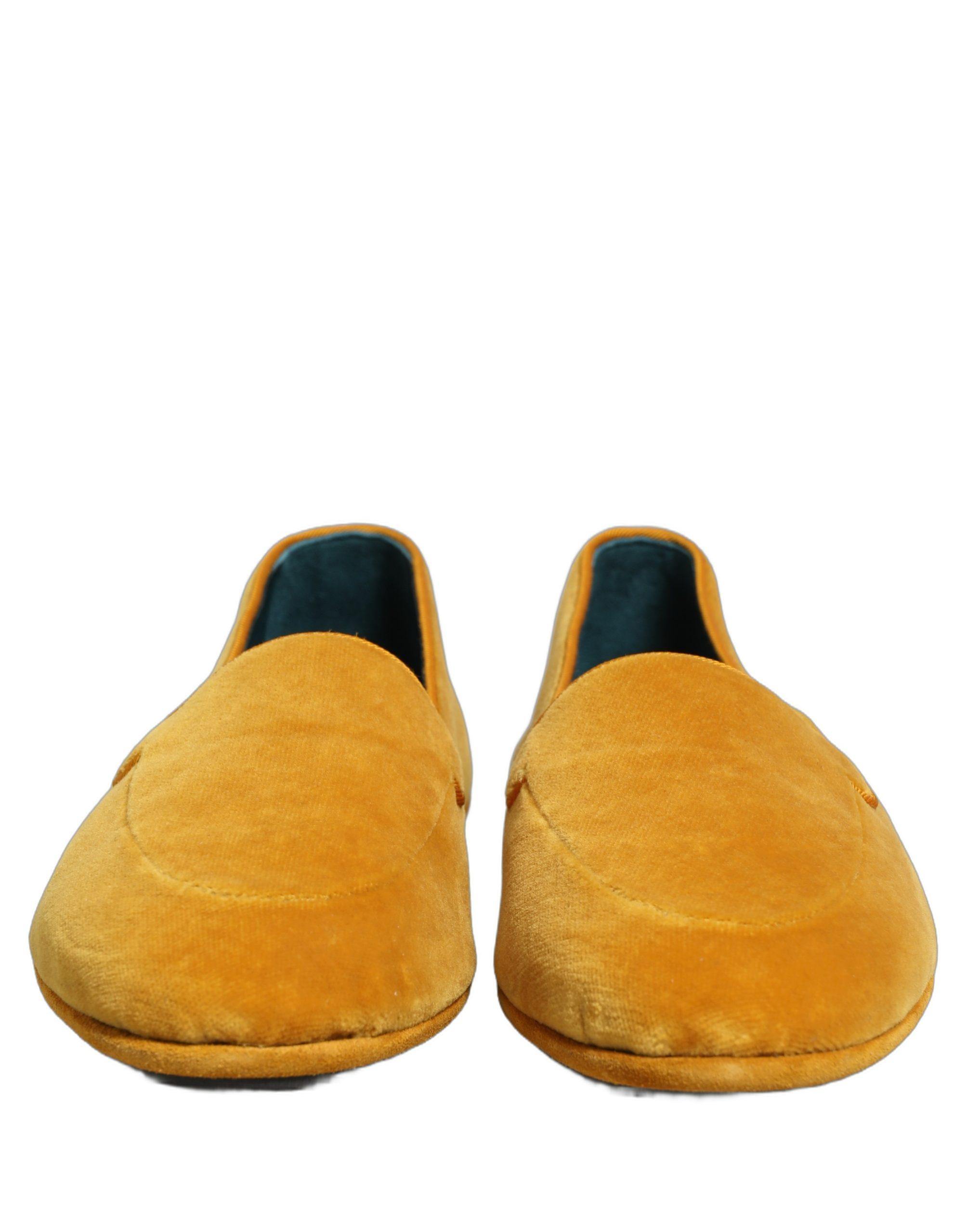 Dolce & Gabbana Yellow Velvet Slip On Men Dress Loafers Men\'s Shoes Dolce & Gabbana Multicolor Fruit Print Velvet Loafers Men main image 3