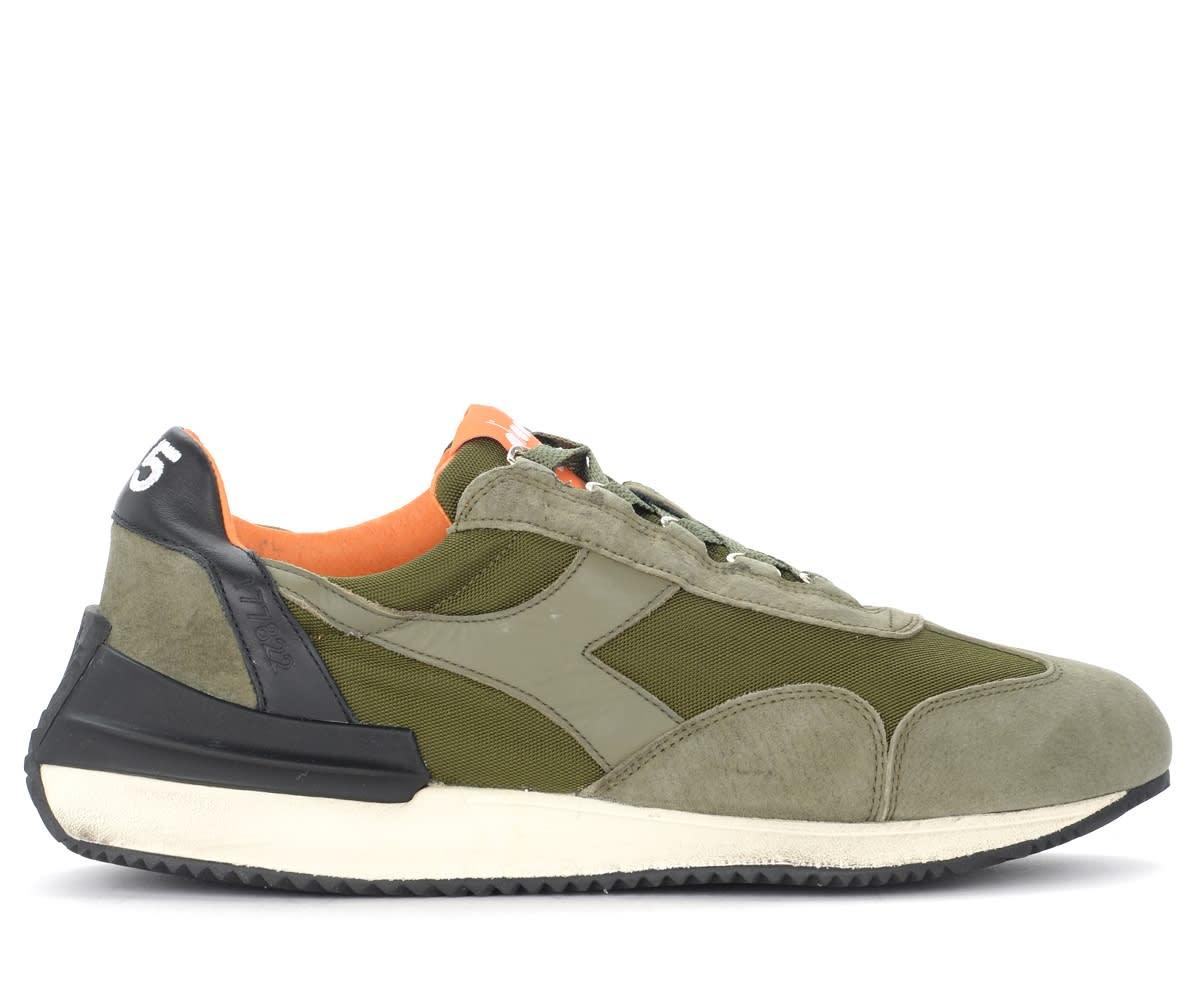 Diadora Heritage Equipe Mad Italia Olive-green Trainers With Blue Inserts  for Men | Lyst