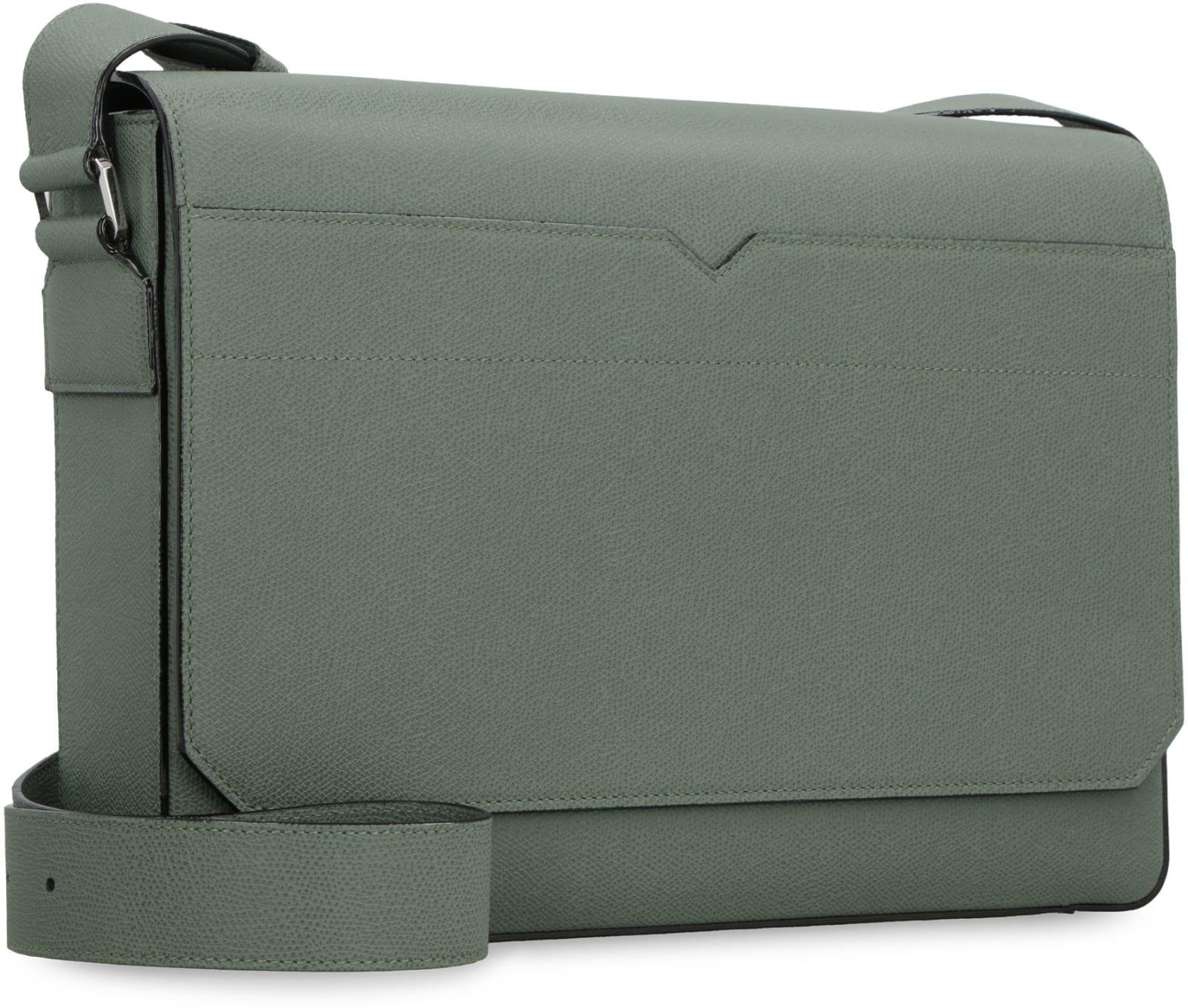 Valextra, V-Line Messenger Bag, Smokey London Grey