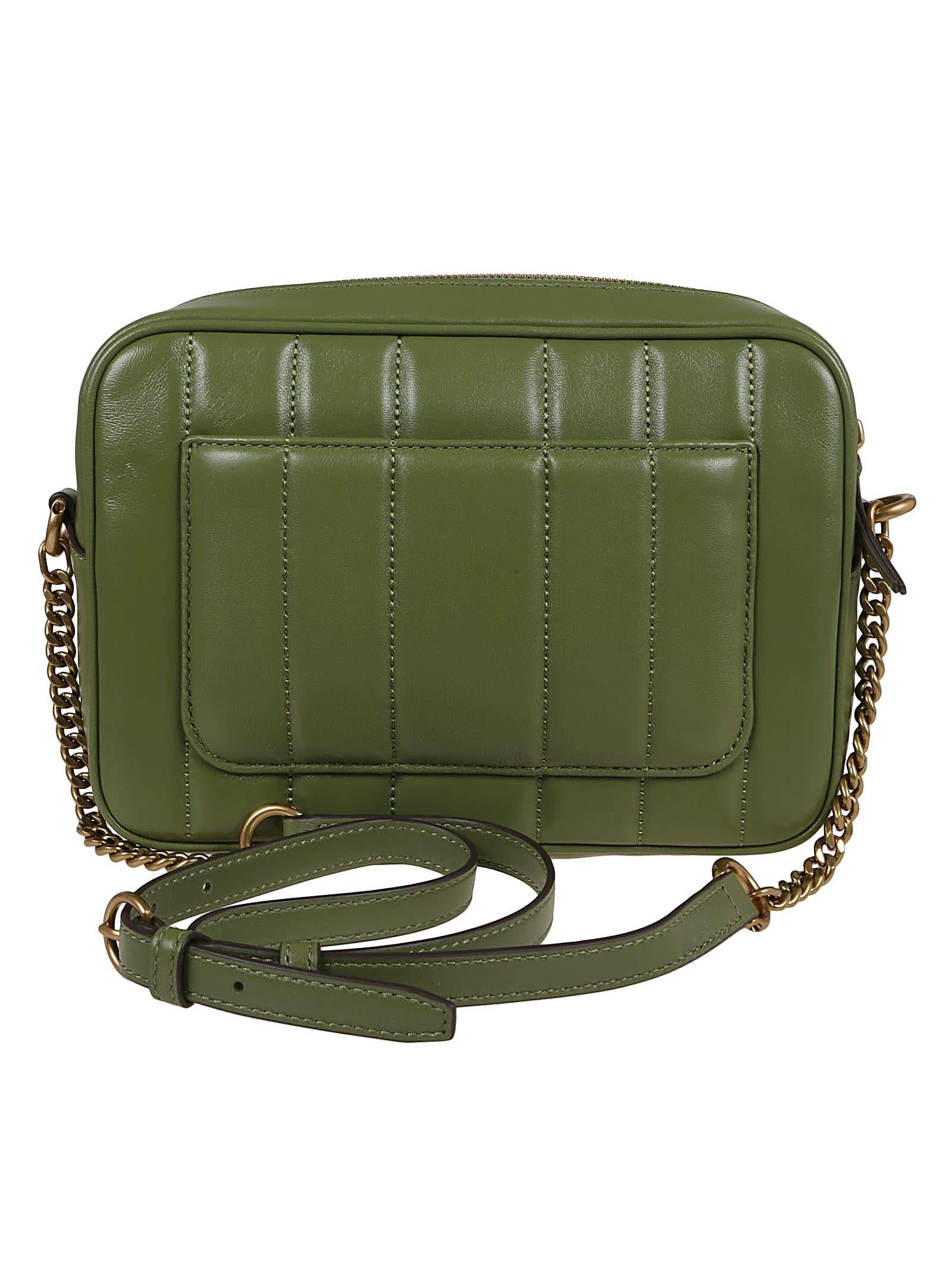 Tory Burch Kira Chevron Small Camera Bag Crossbody Bags in Green