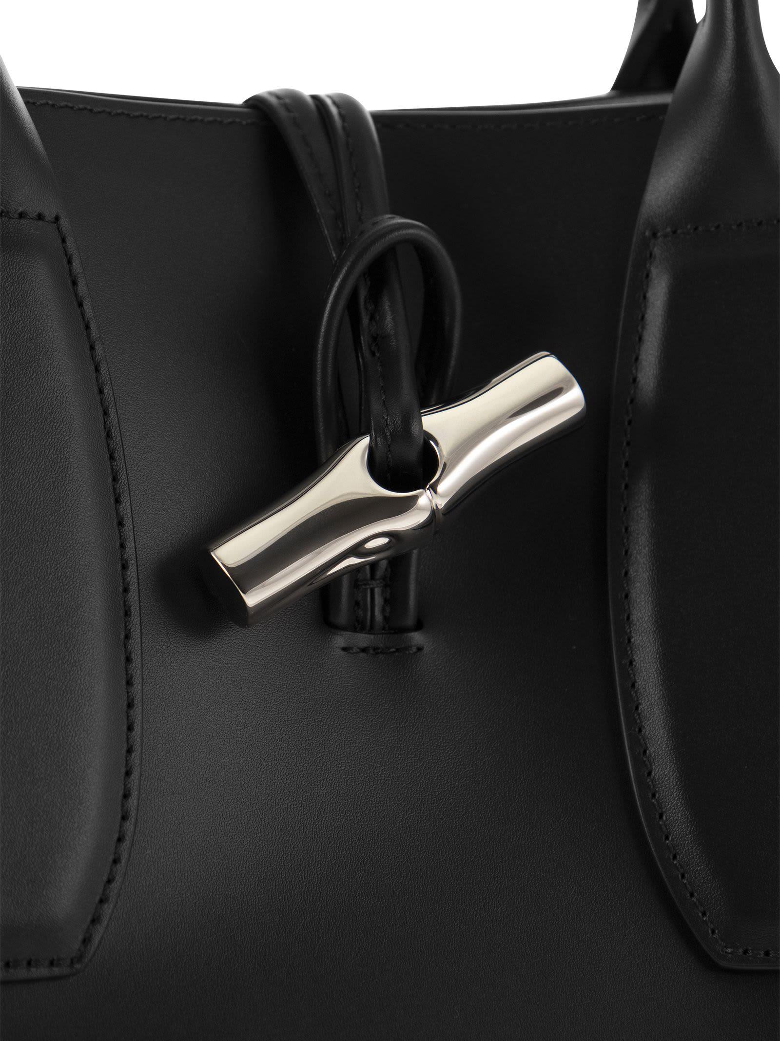 Longchamp Roseau Bag With Fabric Handle And Shoulder Strap in
