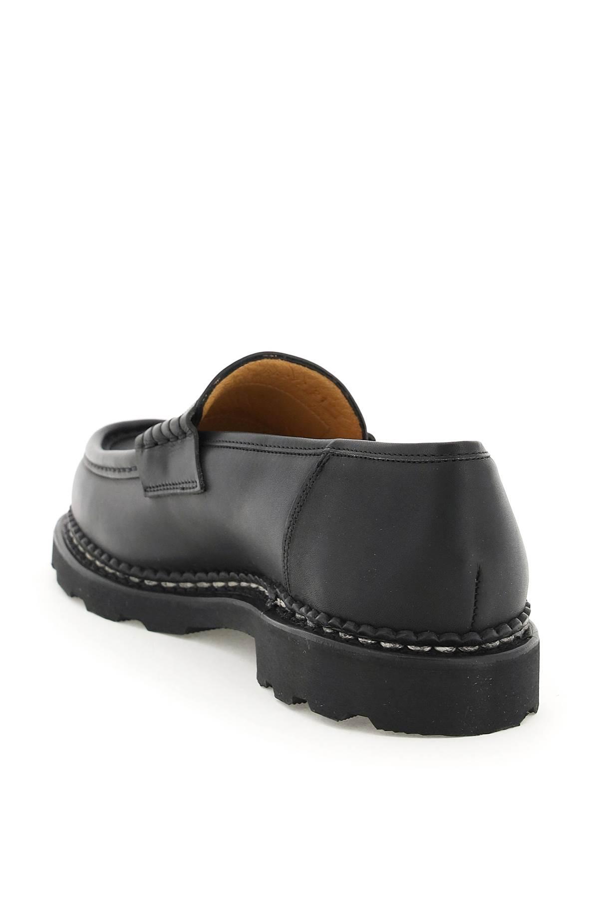 Paraboot Leather Reims Penny Loafers in Black for Men | Lyst