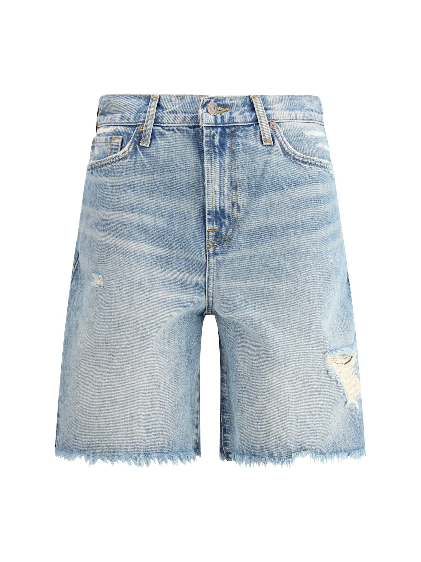 7 For All Mankind Lola Shorts in Blue | Lyst