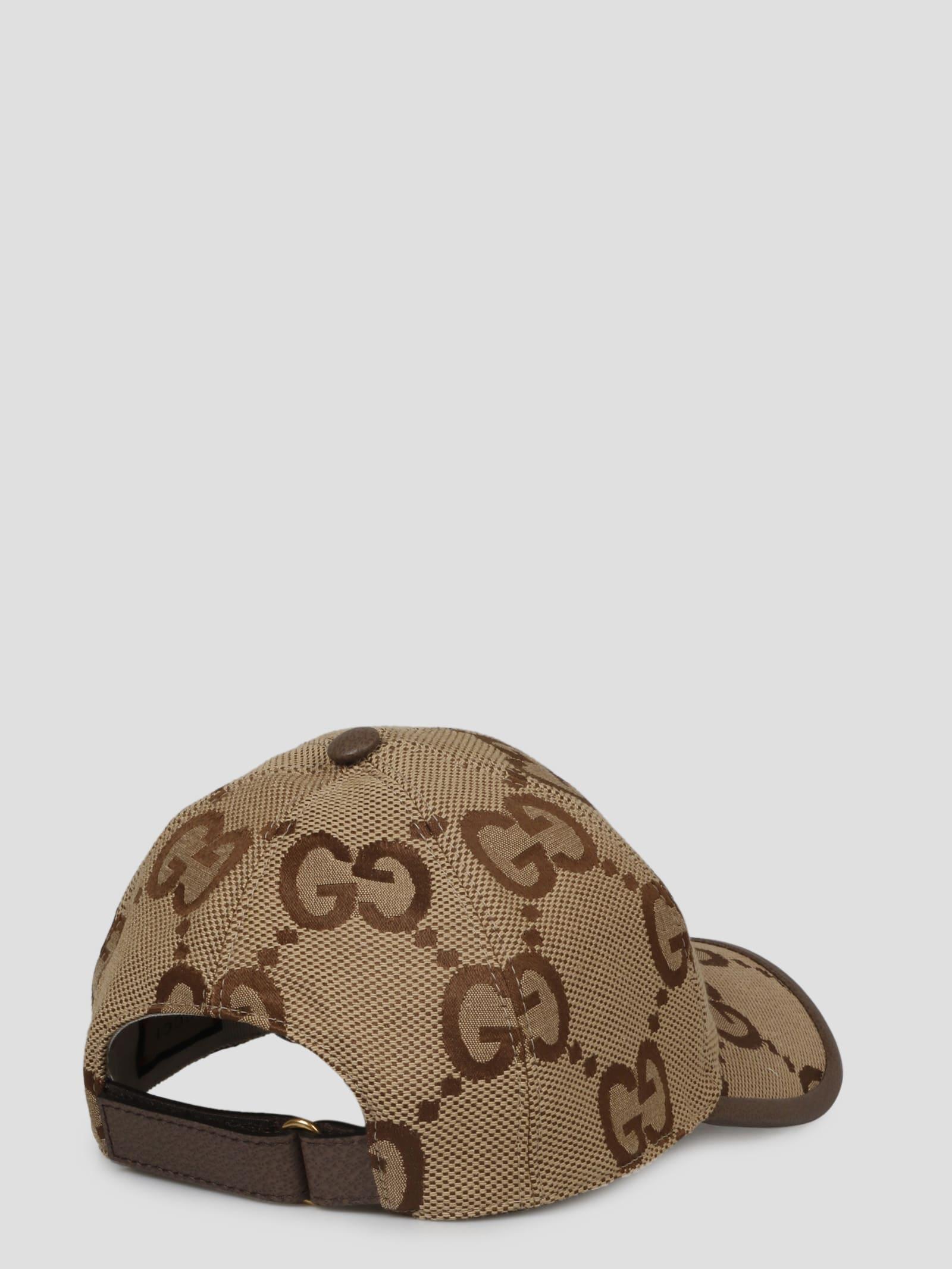 Gucci Beige & Brown Jumbo GG Canvas Baseball Cap