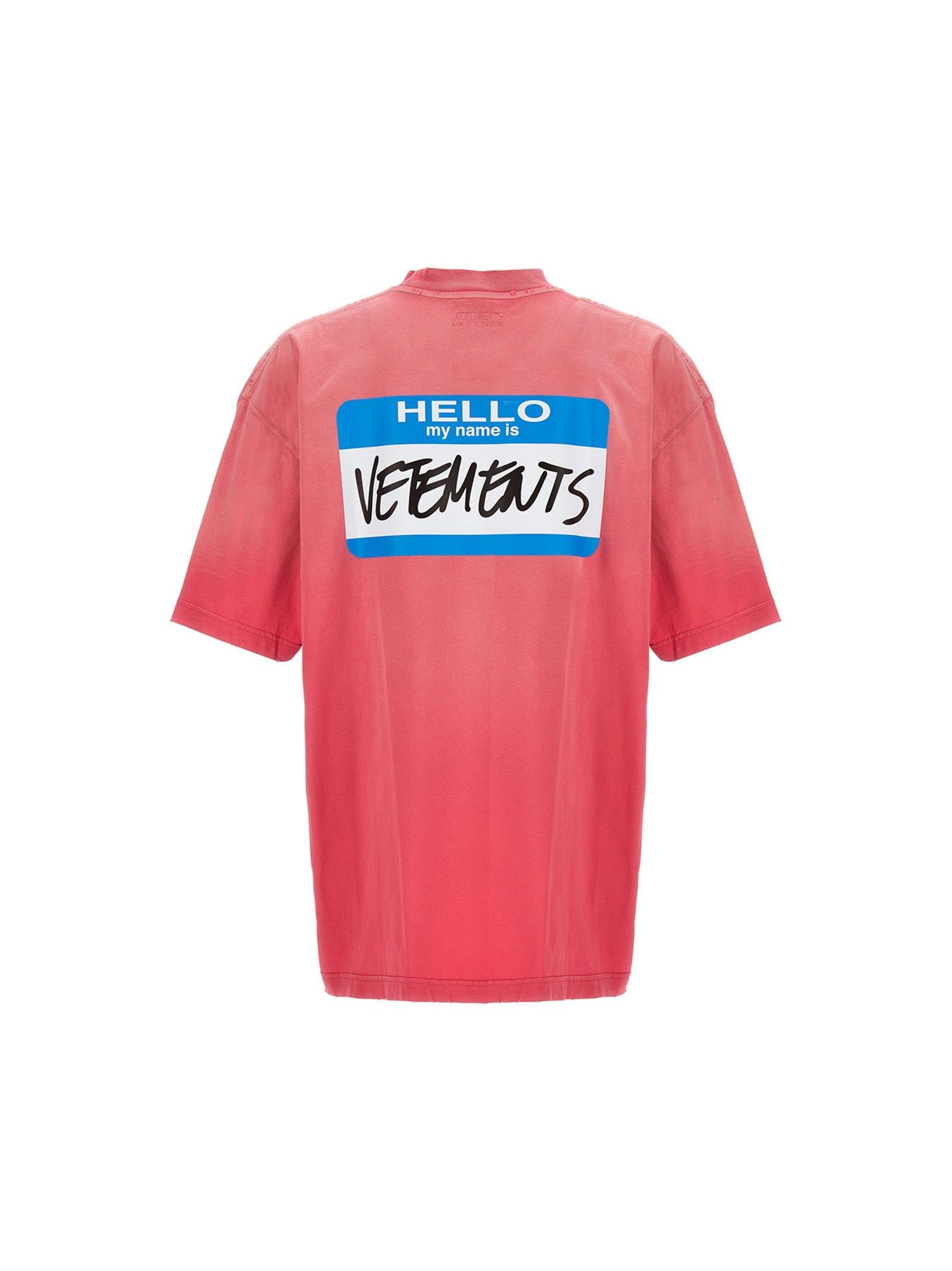 Vetements T-shirt My Name Is in Pink for Men | Lyst