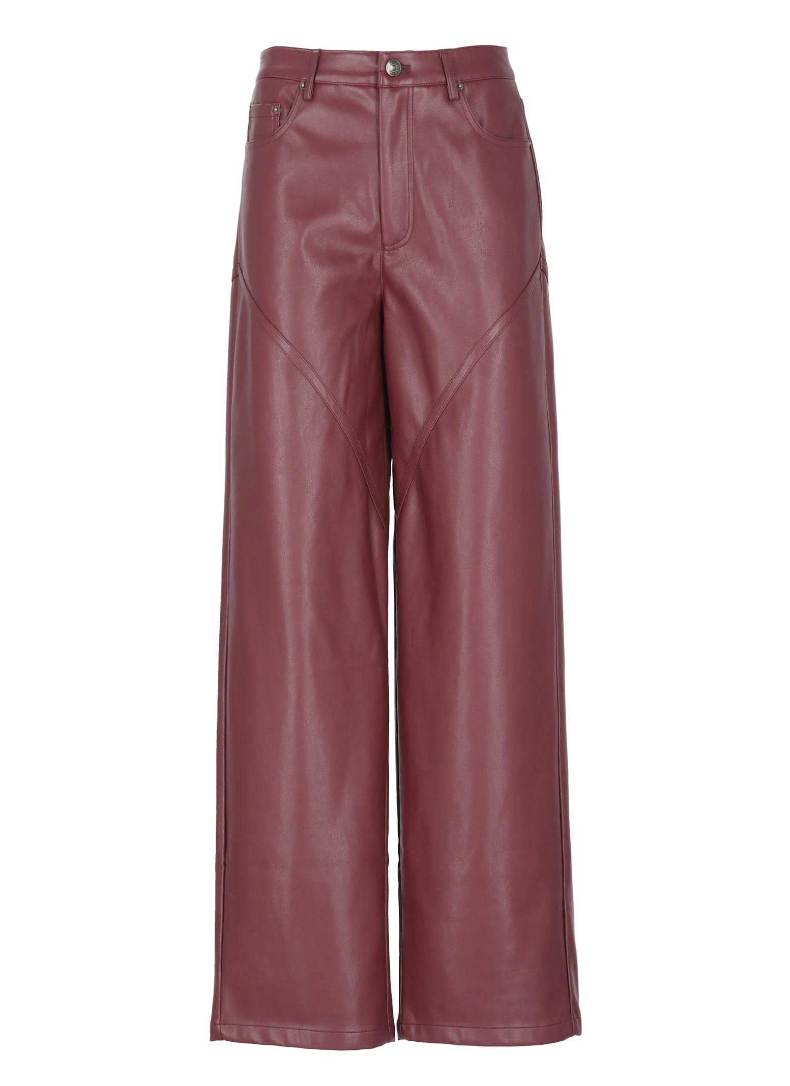 パンツ Rotate Birger Christensen Bordeaux Faux Leather Trousers ROTATE BIRGER CHRISTENSEN Pants for Women | Online Sale up