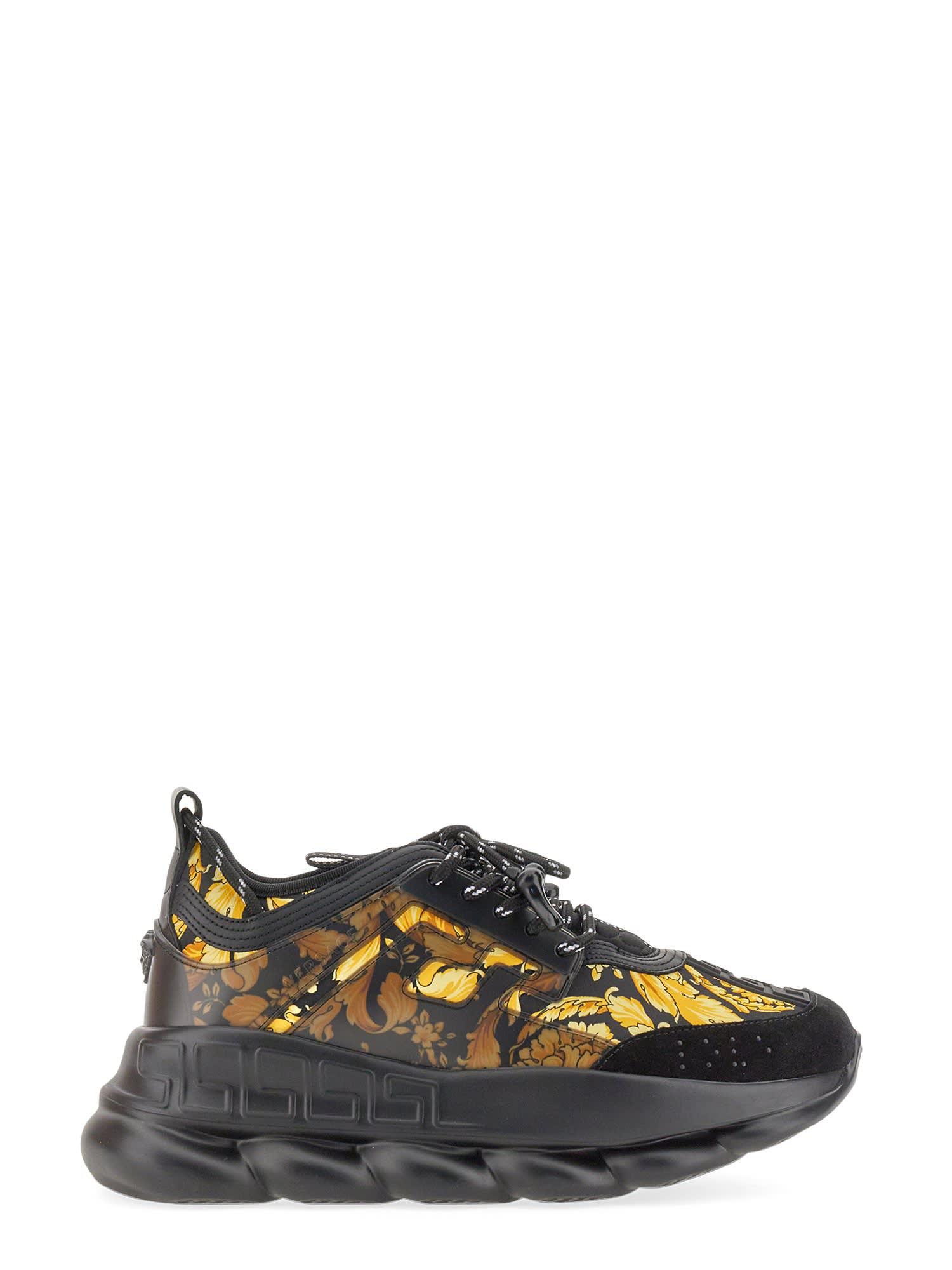 Versace Chain Reaction Chunky Sneakers in Black for Men | Lyst