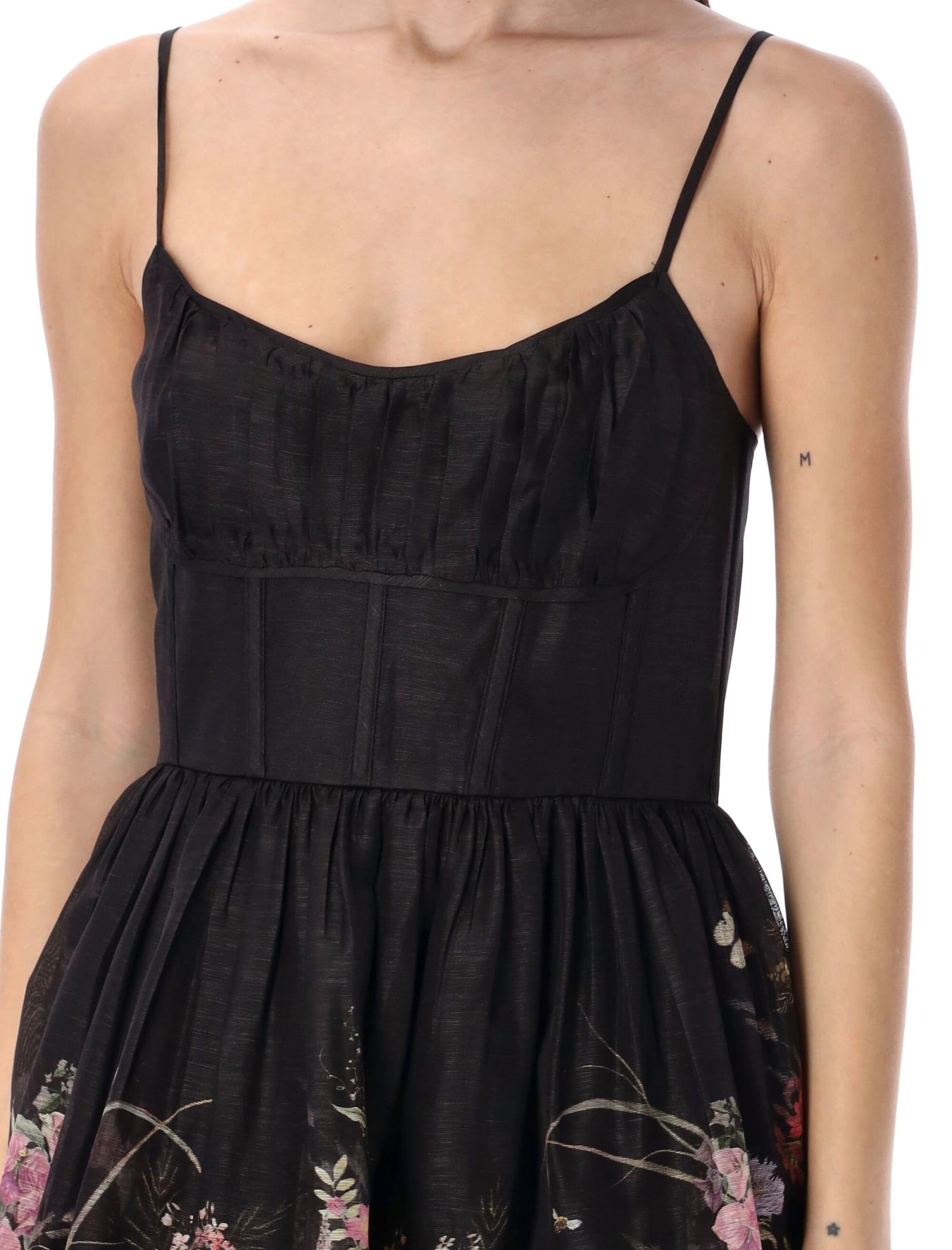 Zimmermann Natura Ruched Mini Dress in Black | Lyst Zimmermann Natura Ruched Mini Dress in Black | Lyst
