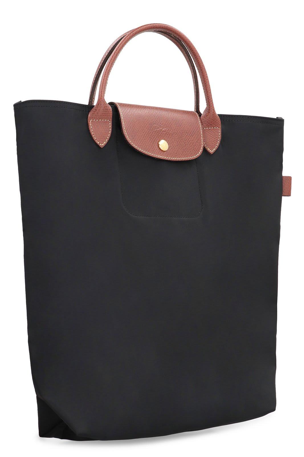Longchamp leather tote hot sale