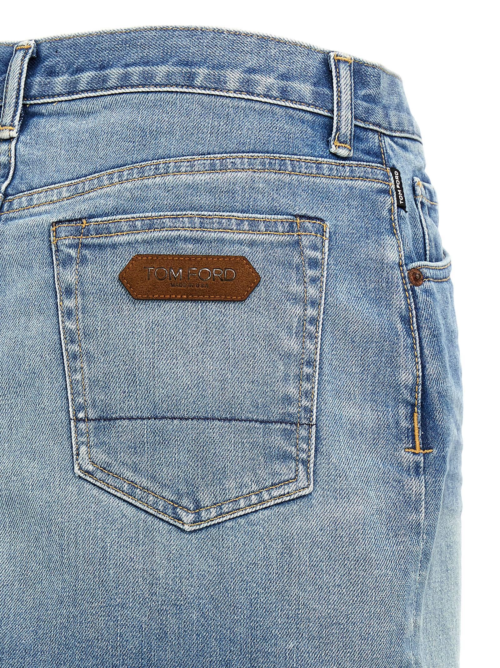 Tom Ford 'Summer Stone Washed Denim Mini' Skirt in Blue | Lyst