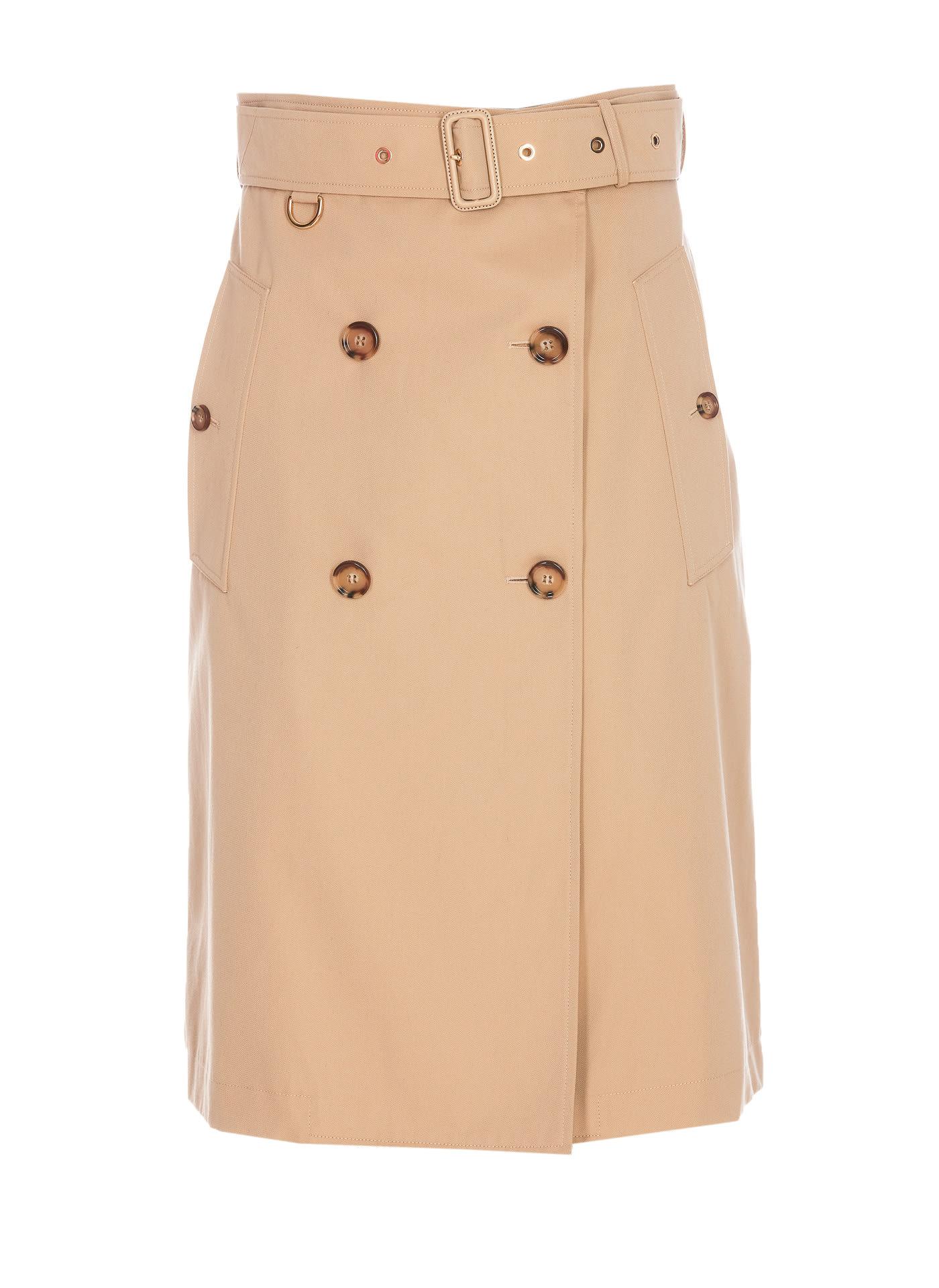 Burberry Trench Skirt in Natural | Lyst