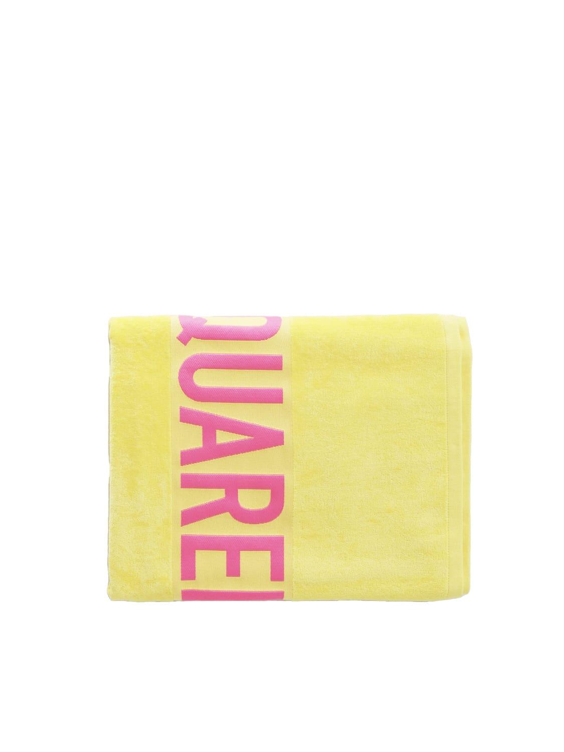 DSquared² Beach Towel With Logo in Yellow for Men | Lyst