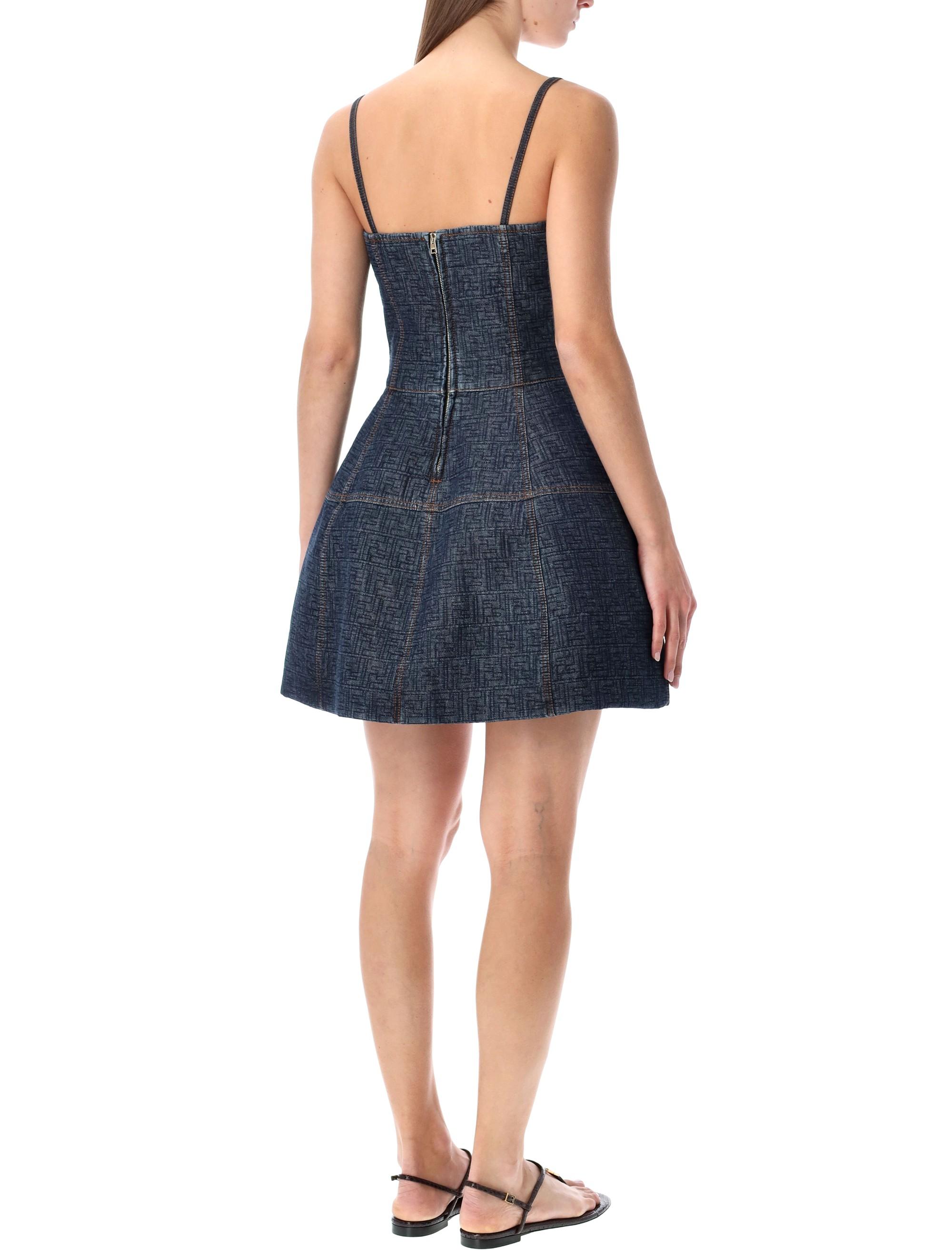 fendi denim dress 2022 Fendi Girls FF Light Denim Dress in Blue 12 Yrs