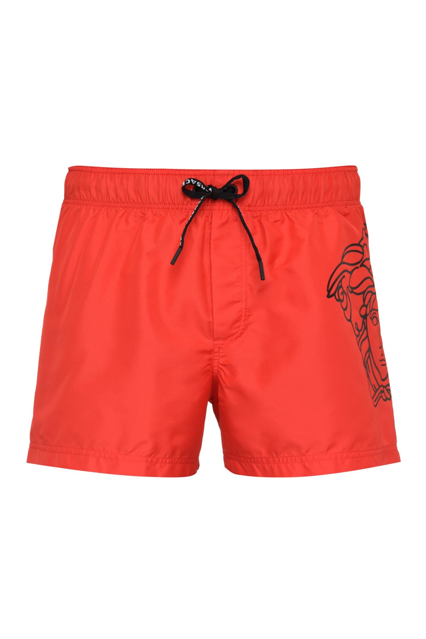 Versace Synthetic Medusa Swim Shorts in Red for Men - Lyst