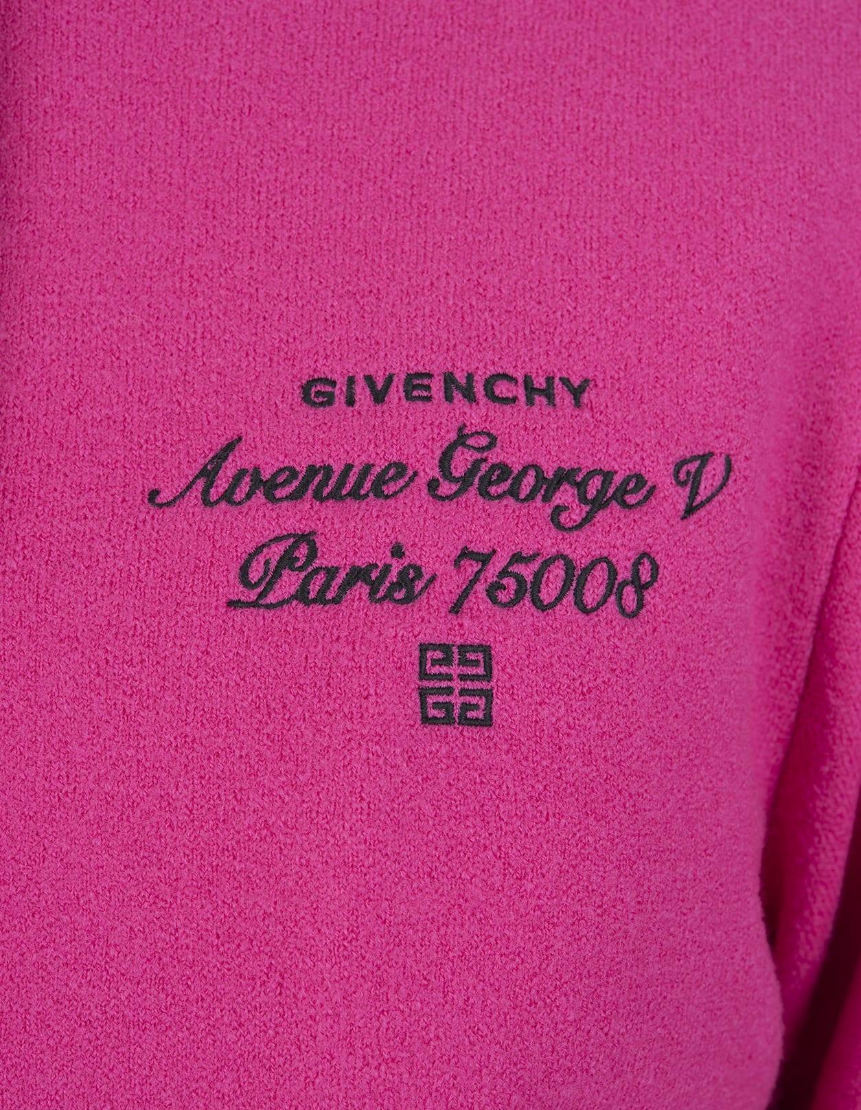 Givenchy Woman Bomber Jacket In Fuchsia Virgin Wool With