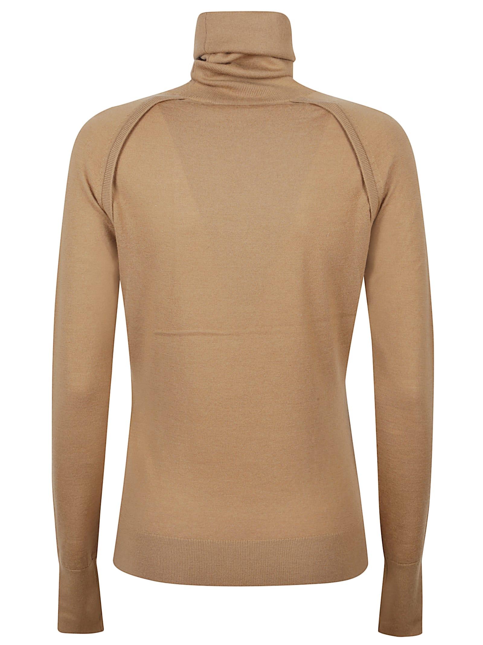 Tシャツ・カットソー Victoria Beckham Merino Wool High Neck Top T-Shirt Bodysuit in Grey – Victoria Beckham Inc