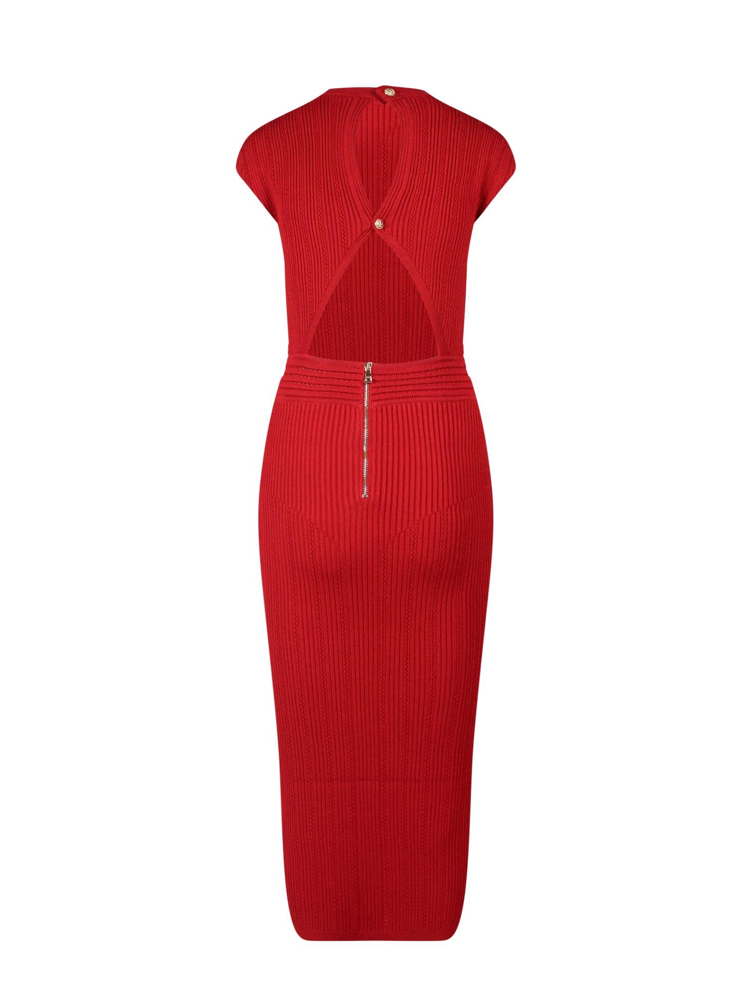 Balmain Synthetic Dress in Red | Lyst