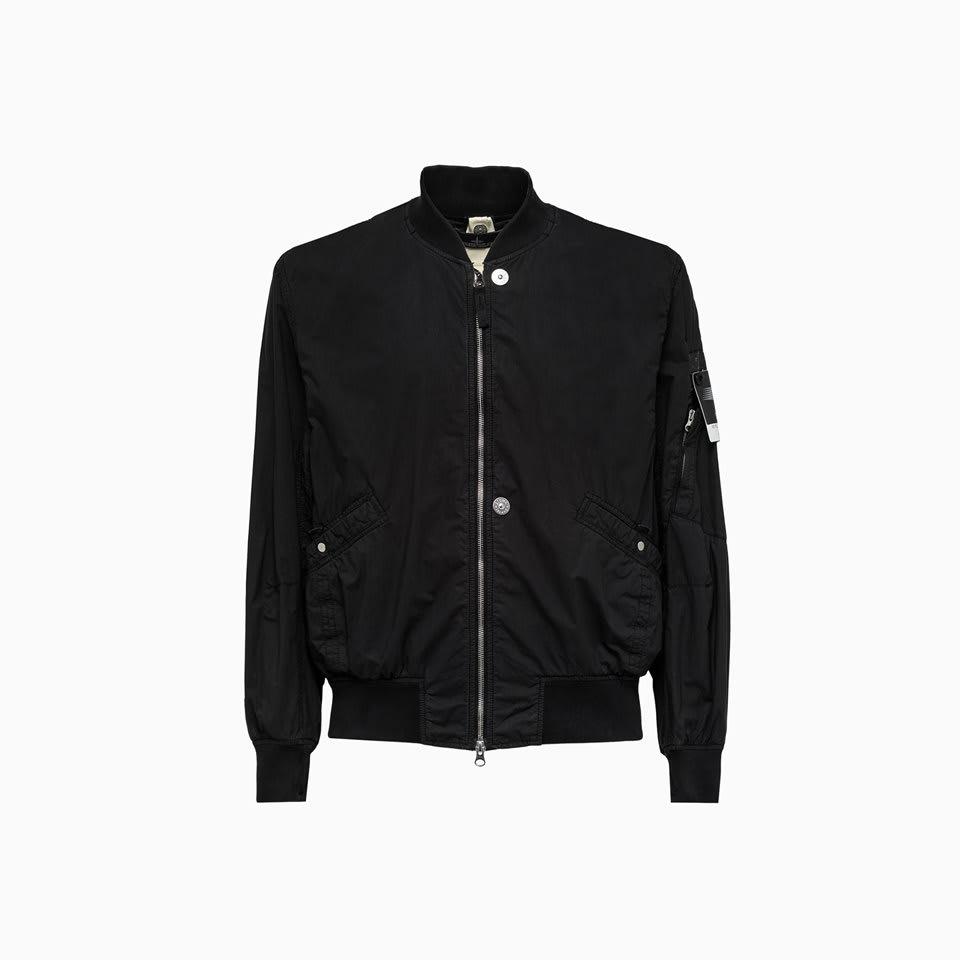 Stone island sale bomber jacket black