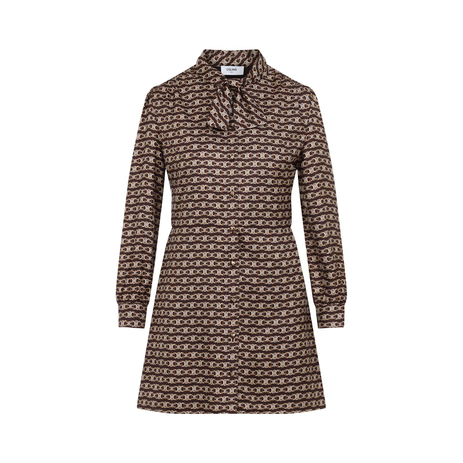 ワンピース CELINE SS25 MINI ROBE LAVALLIERE PAPILLON (2R89O337Z 18FO) Celine Mini Robe Lavalliere Papillon | Lyst