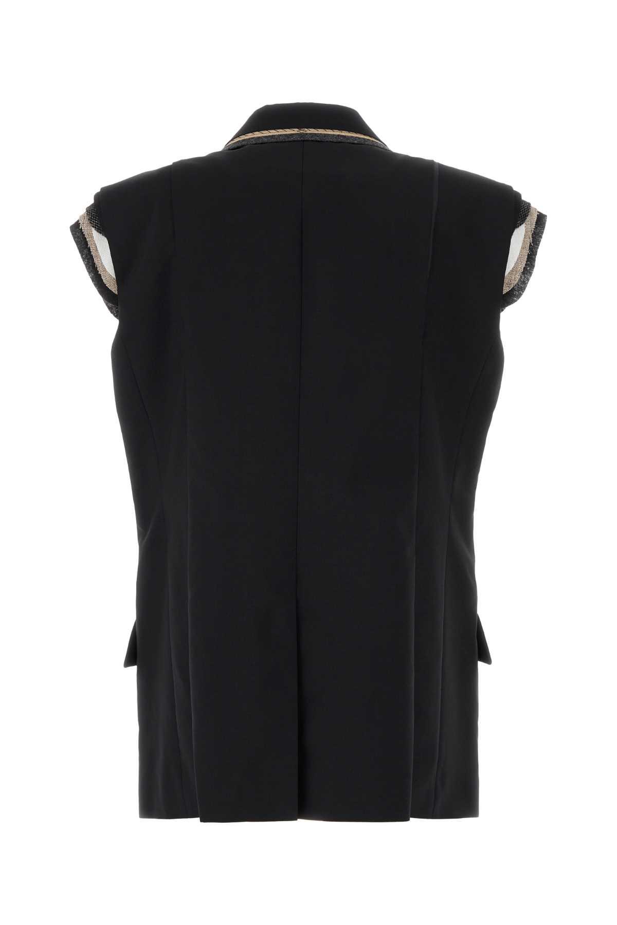 【新品・未使用】sacai Synthetic Leather Vest Asymmetrical puffer vest | Sacai | Shop Women's Designer and