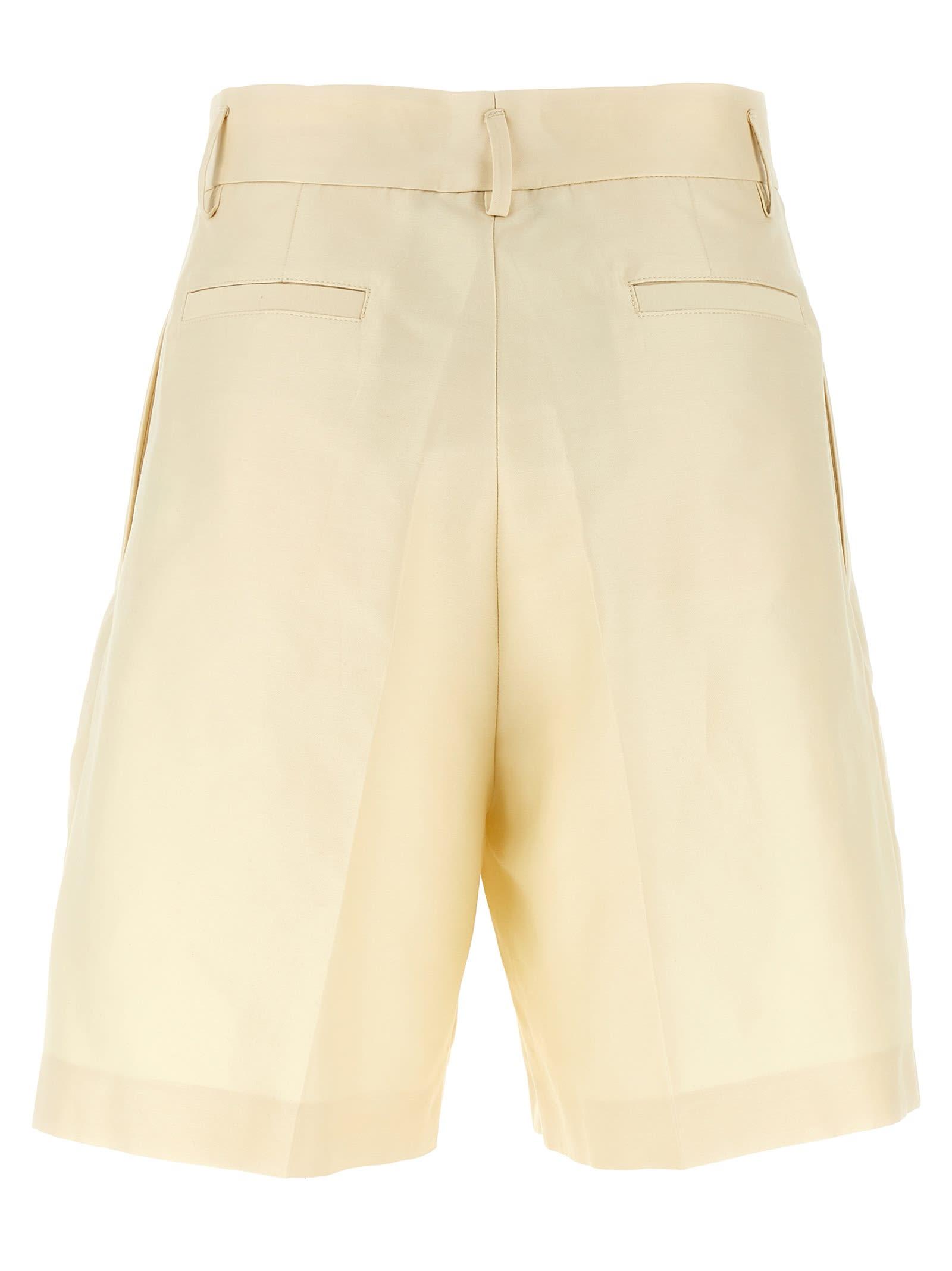 ショートパンツ FABIANA FILIPPI Women Shorts  Burmudas PAD224F326D763 825 B Stretch viscose and linen shorts, taupe for Women | Fabiana