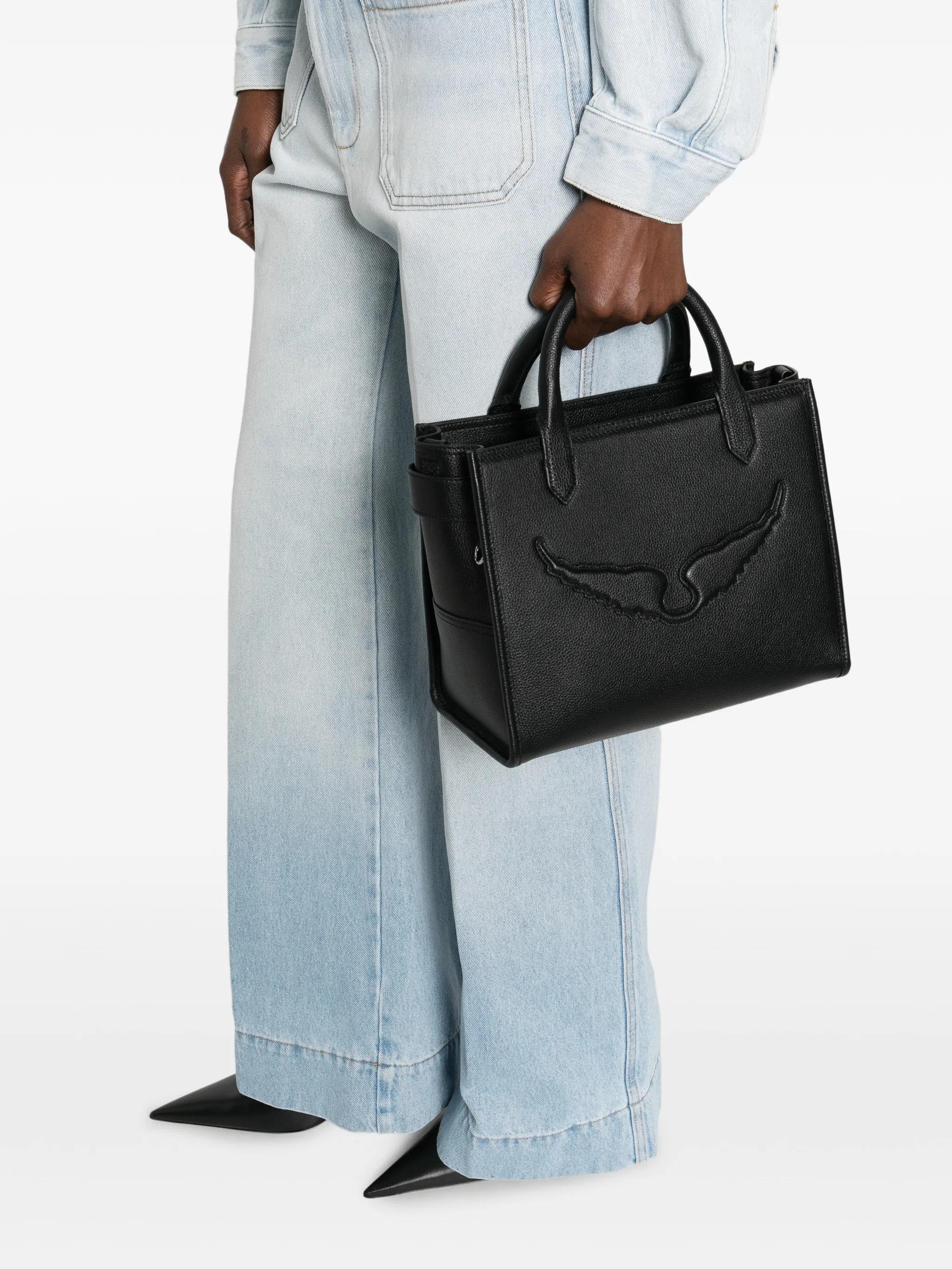 Zadig & Voltaire Angel Tote Xs Grained Leather in Black | Lyst