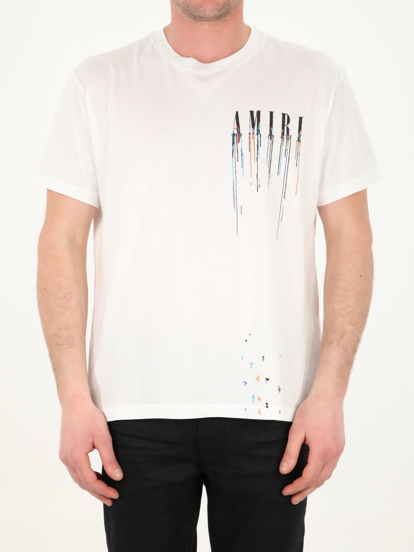 Amiri Paint Drip White T shirt for Men Lyst