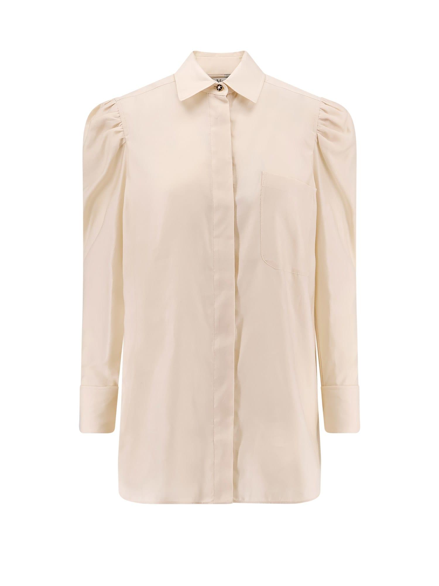 MAX MARA Faraday long cotton shirt ロング コットン シャツ Max Mara Faraday Long Cotton Shirt in White | Lyst