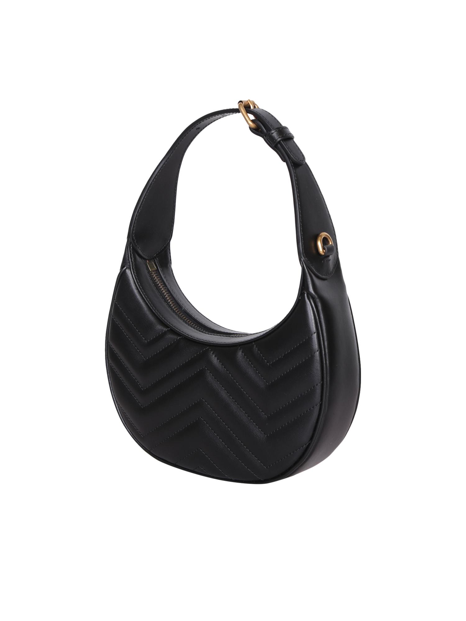 Gucci GG Marmont half-moon-shaped mini bag Black