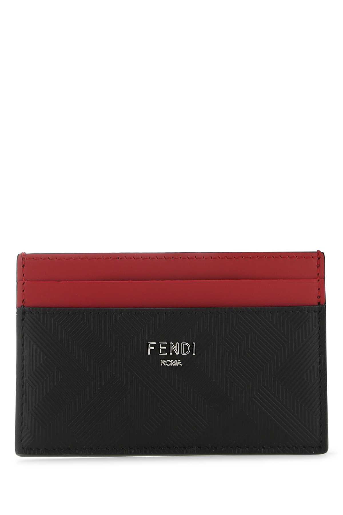 Fendi Two Tone Leather Card Holder in Red for Men Lyst UK
