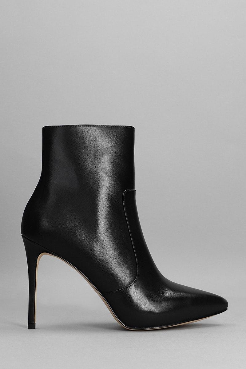 Michael Kors Rue Stiletto High Heels Ankle Boots In Black Leather | Lyst