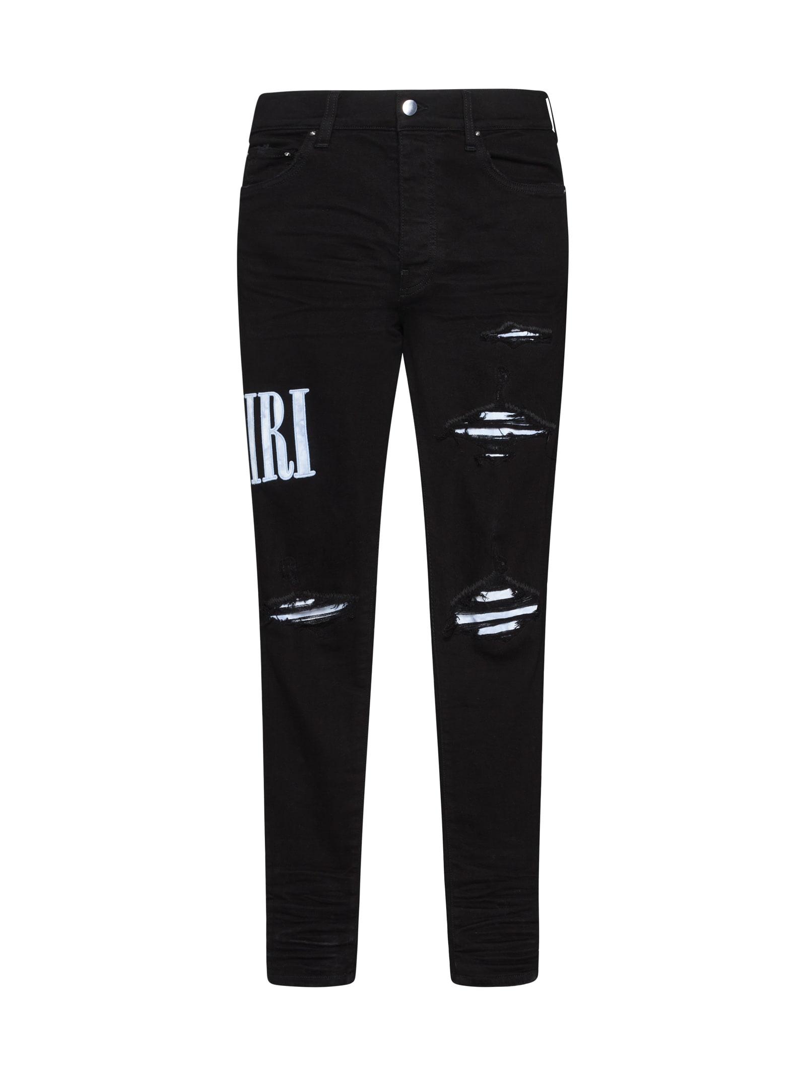 Amiri Tie Dye Logo Jeans in Black for Men | Lyst