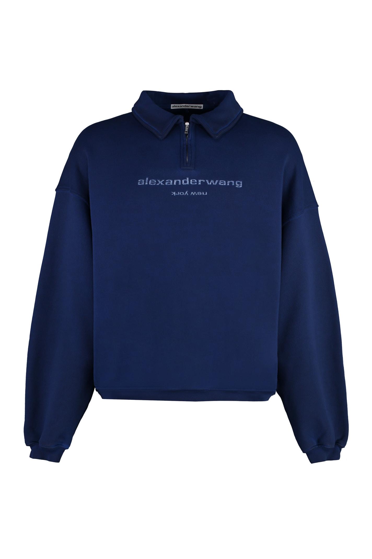 Alexander Wang Cotton Crew Neck Sweatshirt For in Blue for Men Lyst
