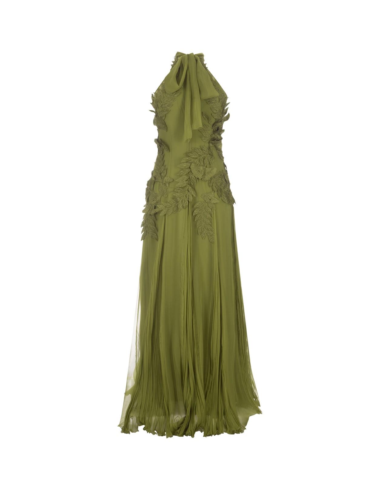 スカート A FERRETTI Chiffon dress Green Alberta Ferretti Silk Chiffon Dress - Green | Garmentory