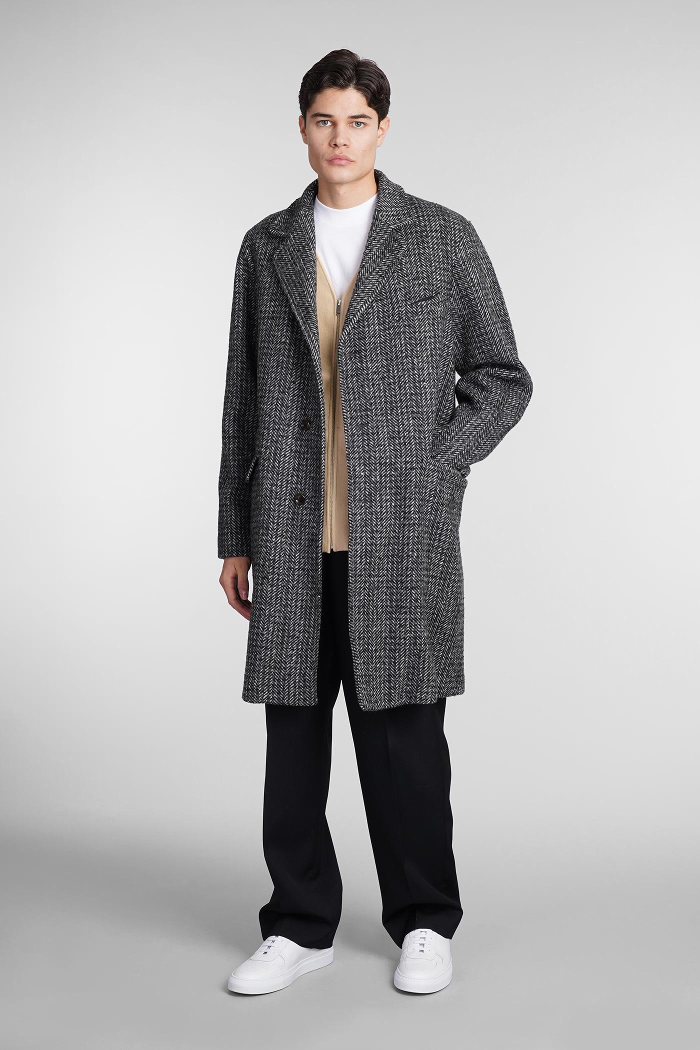 Aspesi Cappotto Franz Coat In Black Wool in Gray for Men | Lyst