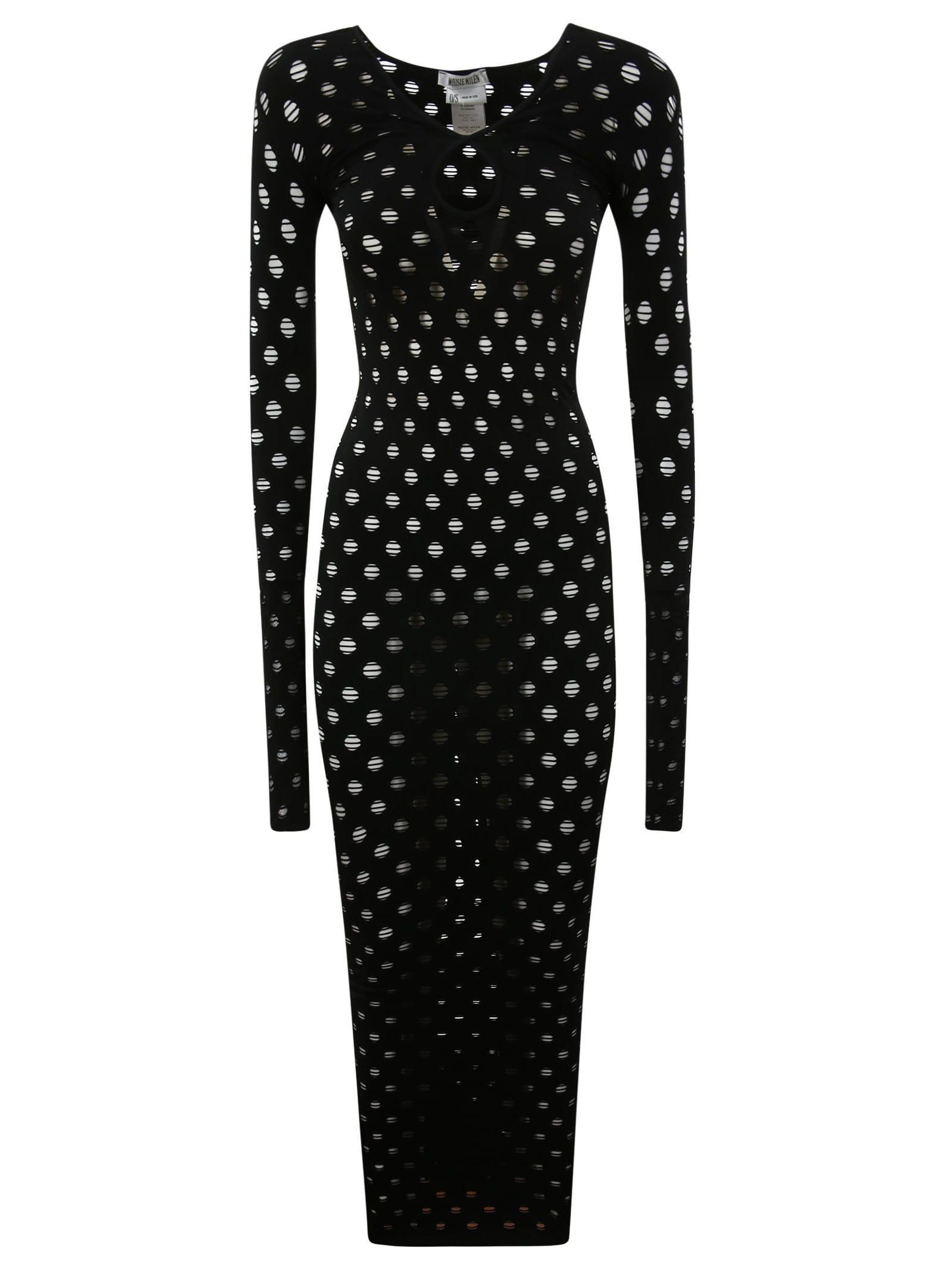 Maisie Wilen Perforated Gown in Black | Lyst