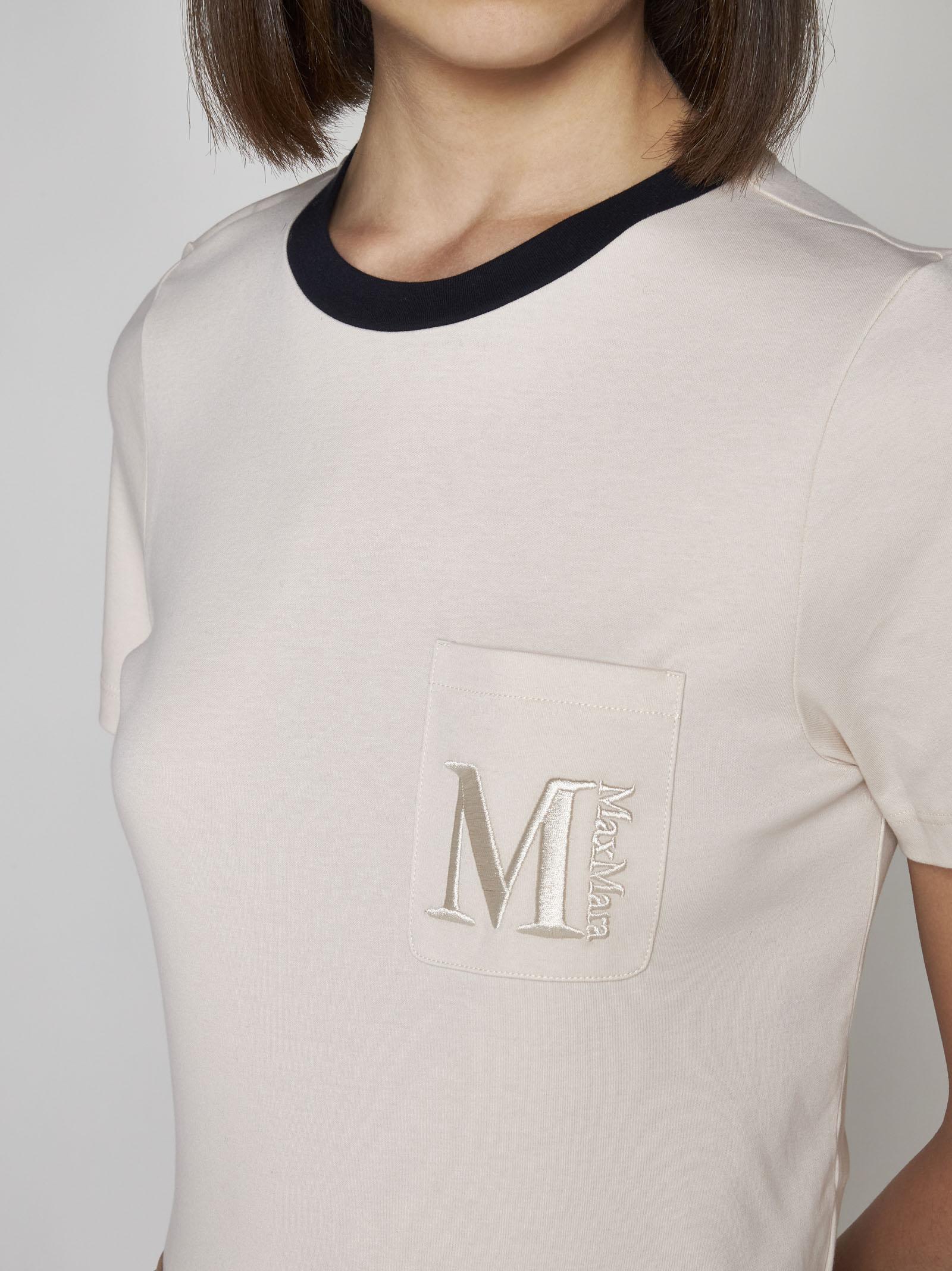 Max Mara Lecito Logo Cotton T-shirt in White | Lyst