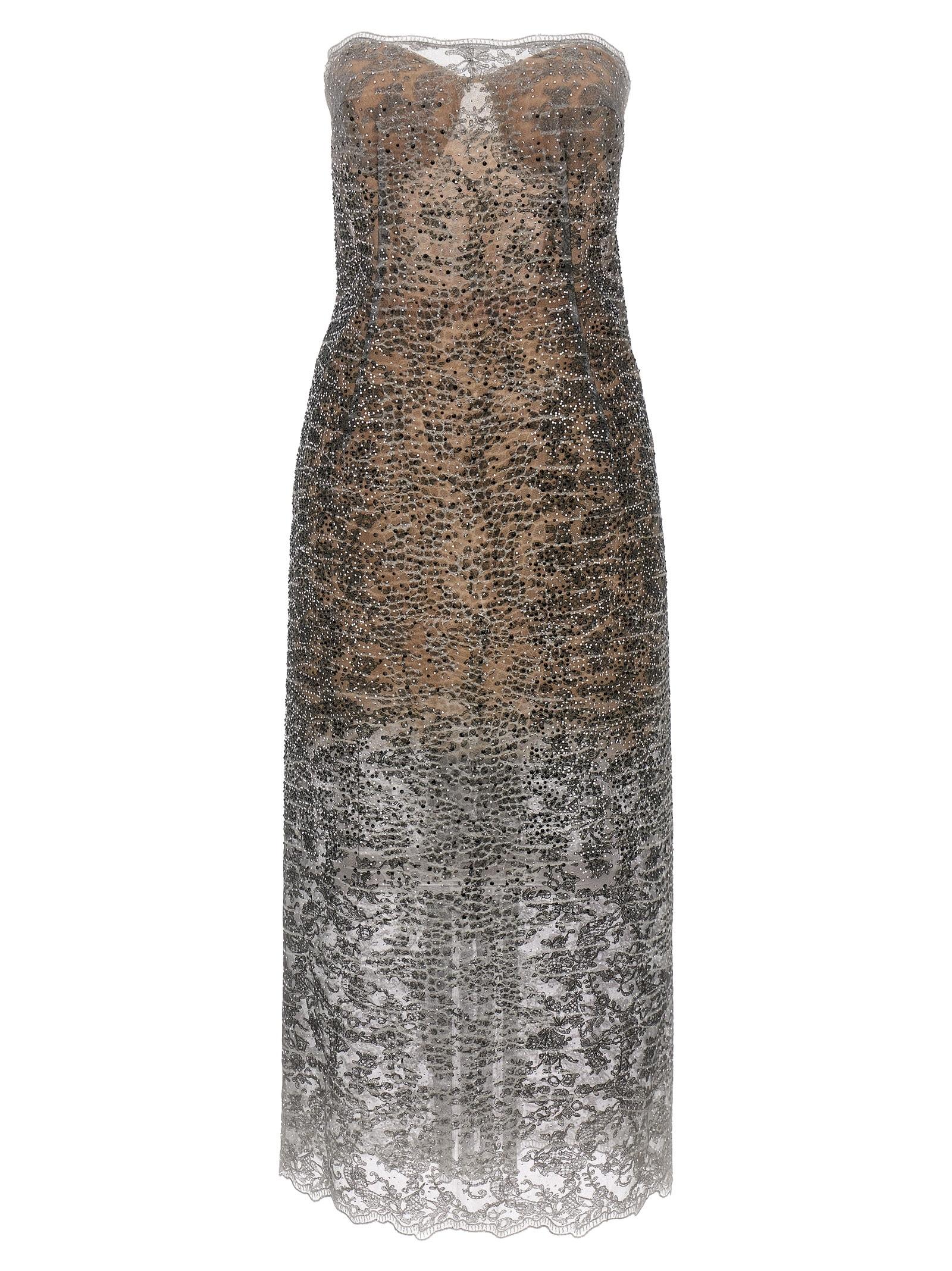 ワンピース ERMANNO SCERVINO Woman Dress Nude D462Q398OEX 41314 Ermanno Scervino Vintage Women's Stunning Silk Applique