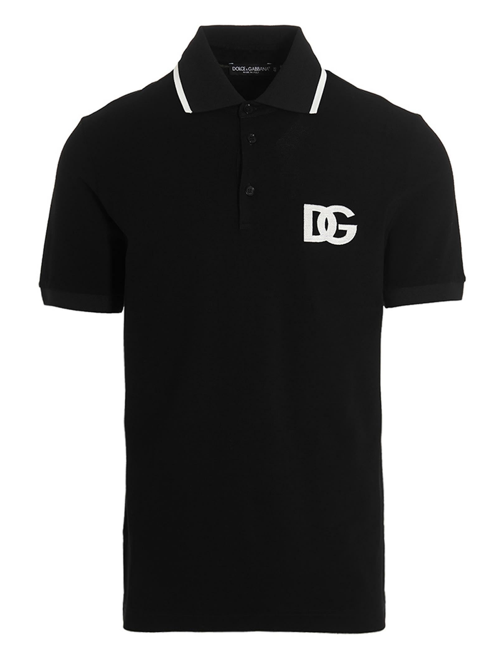 Dolce & Gabbana Logo Cotton Polo Shirt in Black for Men | Lyst