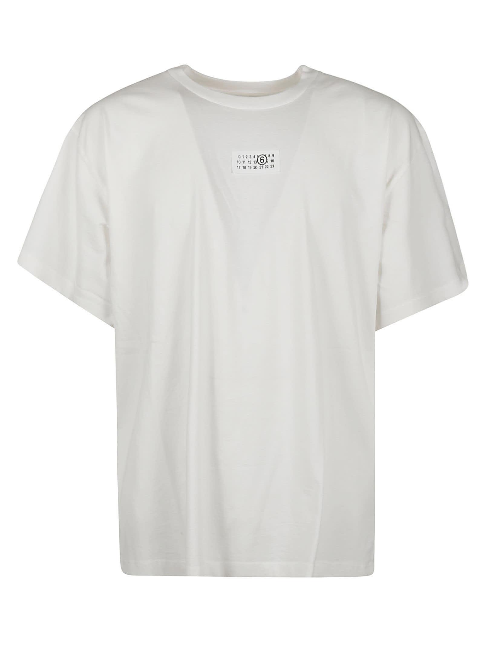 Maison Margiela Round Neck T-shirt in White for Men | Lyst