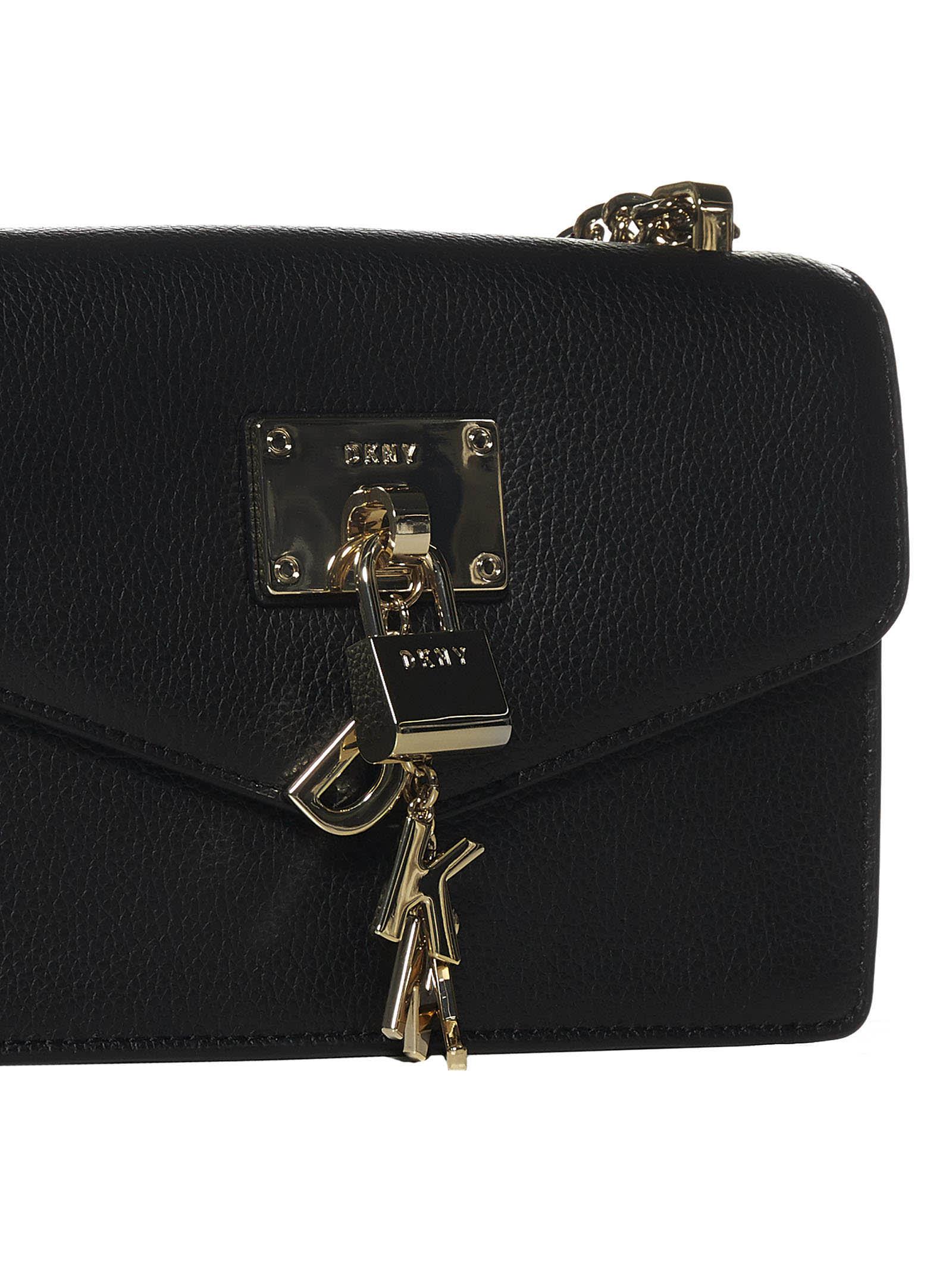 dkny black slina shoulder bolsa