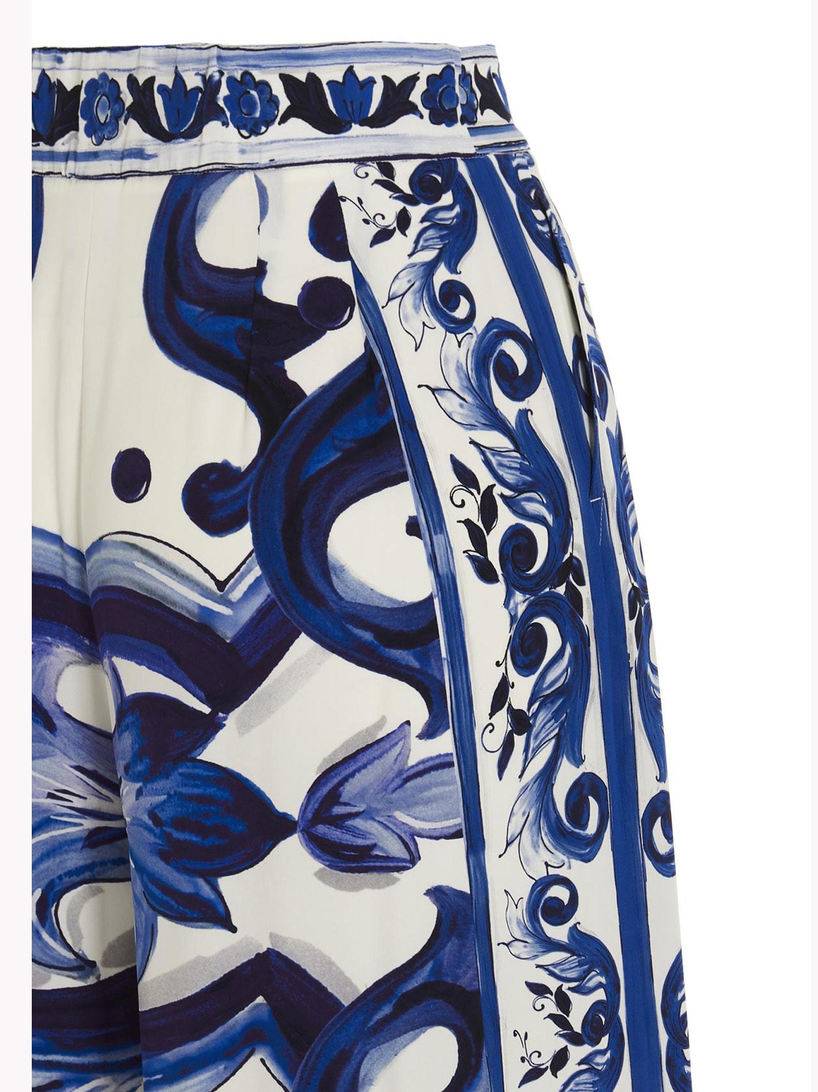 Dolce & Gabbana Blu Mediterraneo Trousers in Blue | Lyst